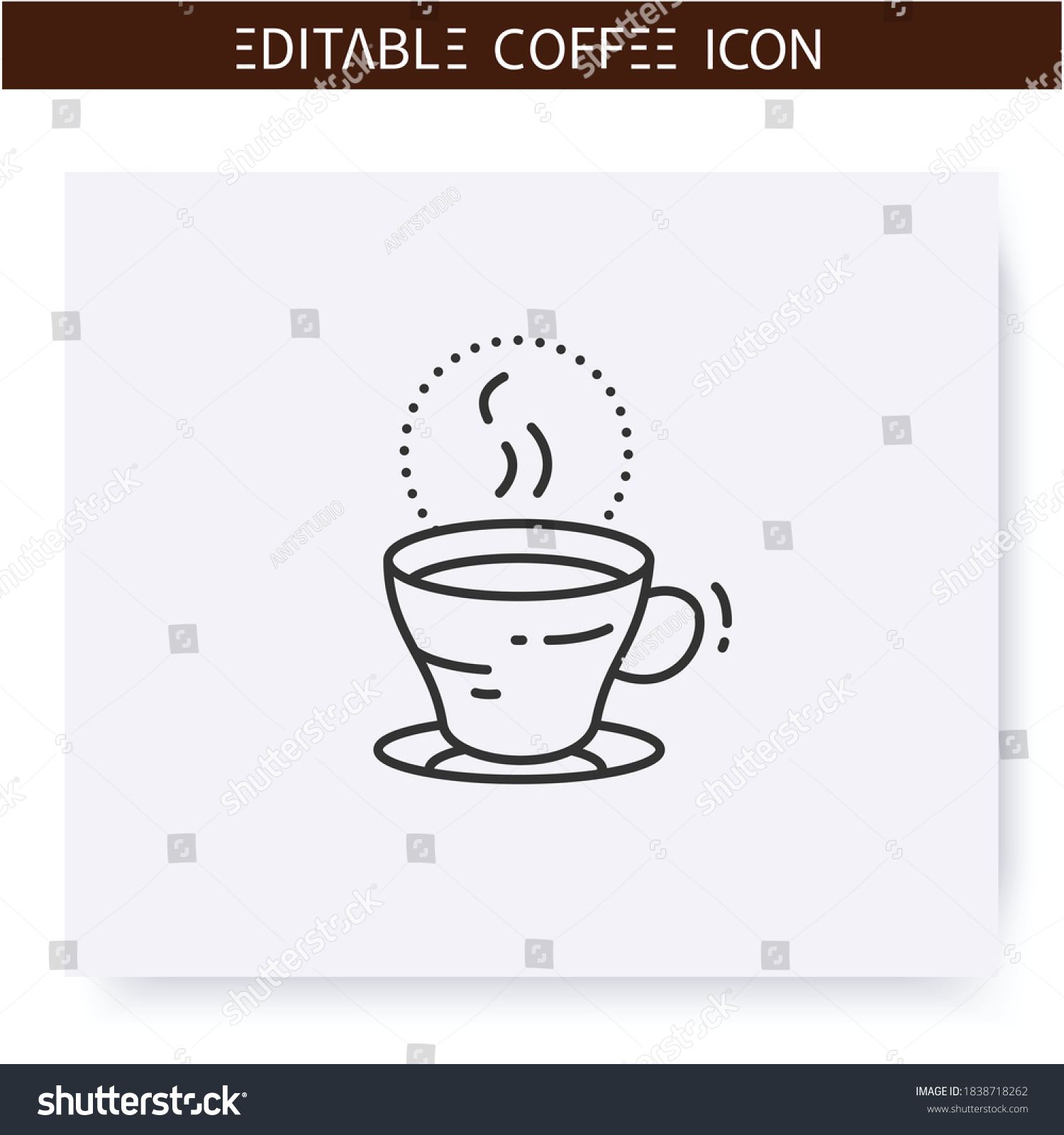 SVG of Espresso line icon. Type of coffee drink. Brewed coffee with small amount of hot water. Coffeehouse menu. Different caffeine drinks receipts concept. Isolated vector illustration. Editable stroke  svg
