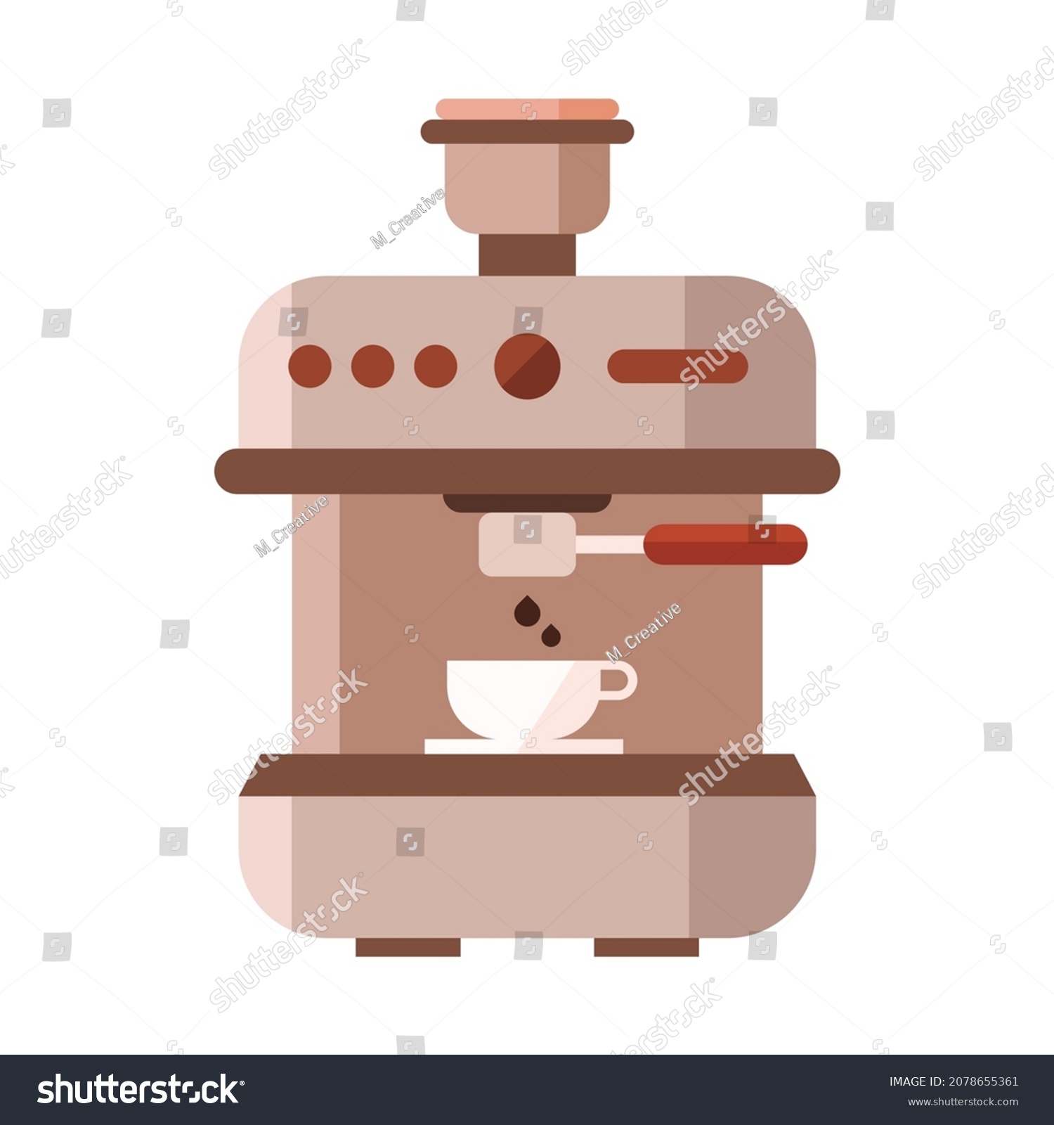Espresso Machine Flat Clipart Vector Illustration Stock Vector (Royalty