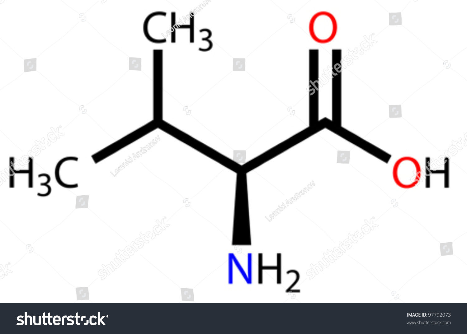 Essential Amino Acid Valine Structural Formula Stock Vector ...