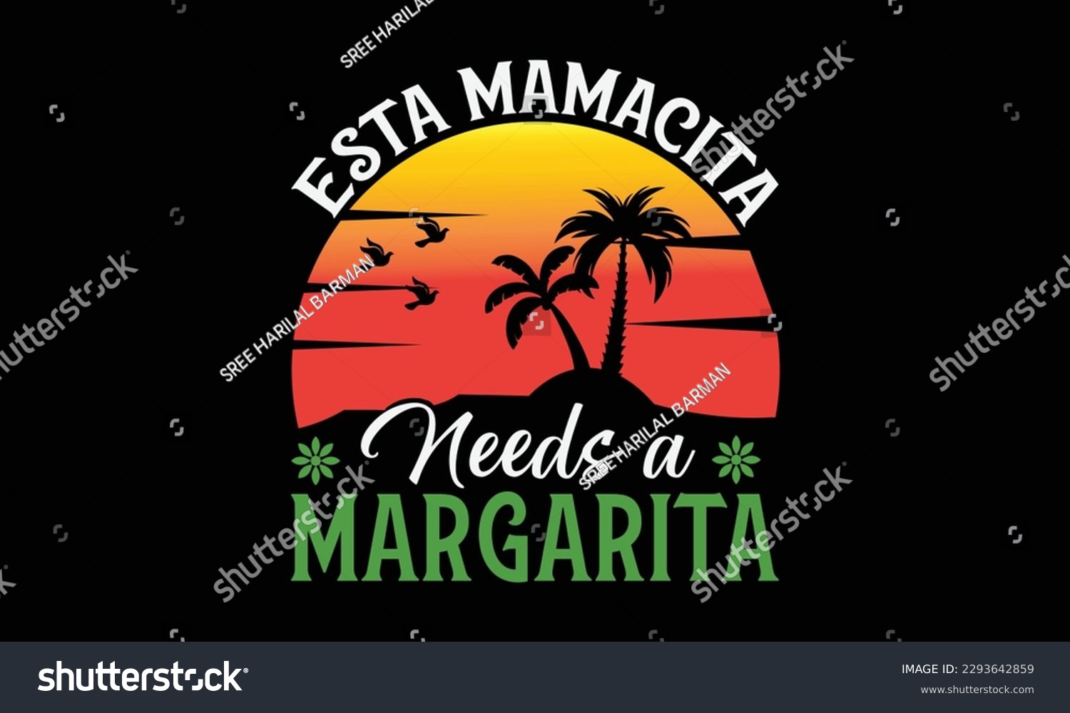 SVG of Esta mamacita needs a margarita - Summer Svg typography t-shirt design, Hand drawn lettering phrase, Greeting cards, templates, mugs, templates, brochures, posters, labels, stickers, eps 10. svg