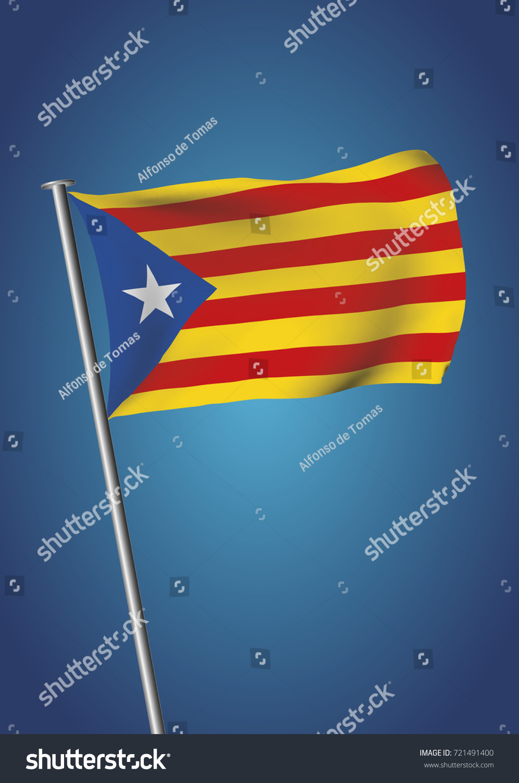 Estelada Flag Waving On Sky Symbol Stock Vector (Royalty Free ...