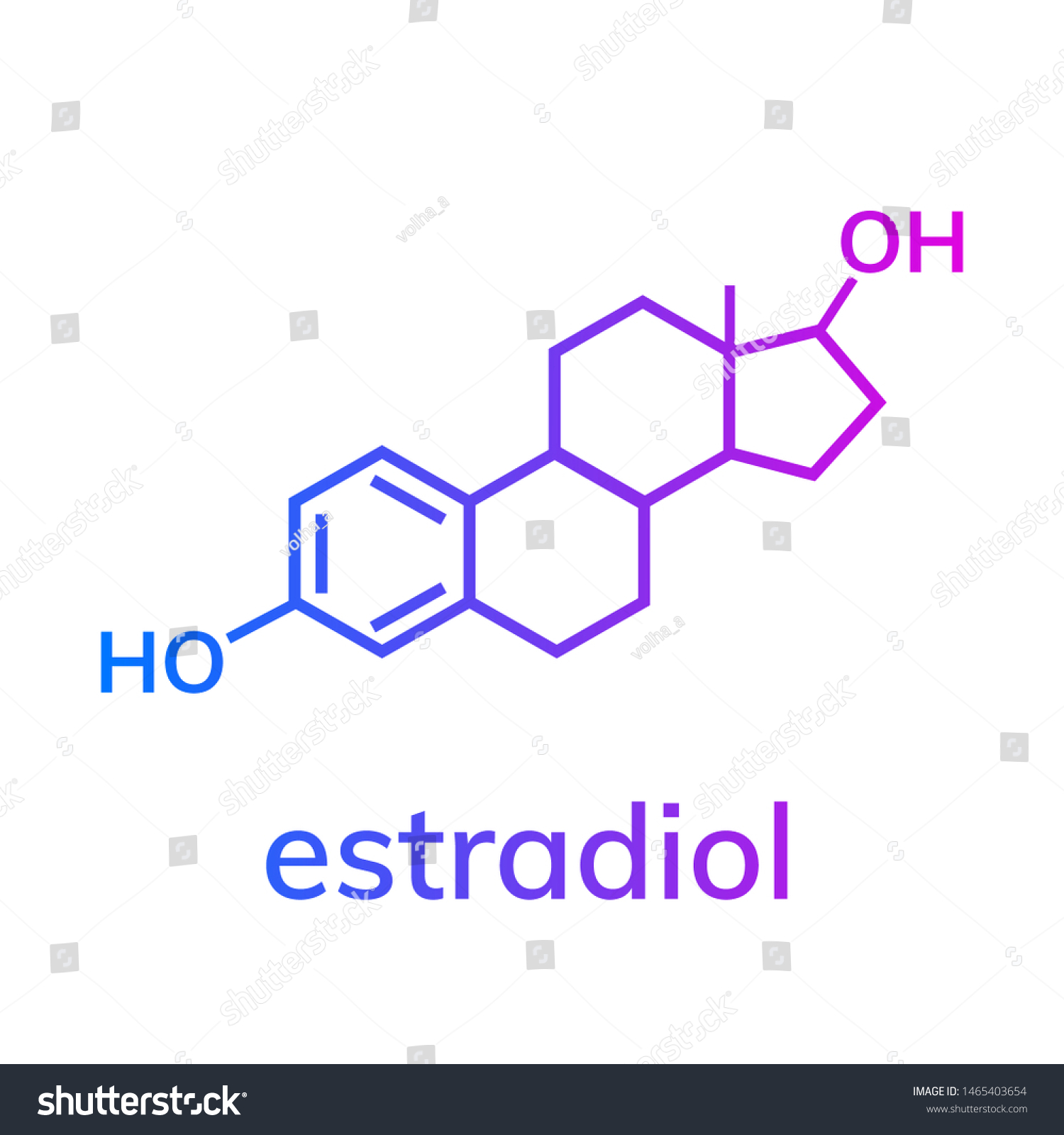 Estradiol Chemical Formula Female Hormone Stock Vector Royalty Free 1465403654 9917