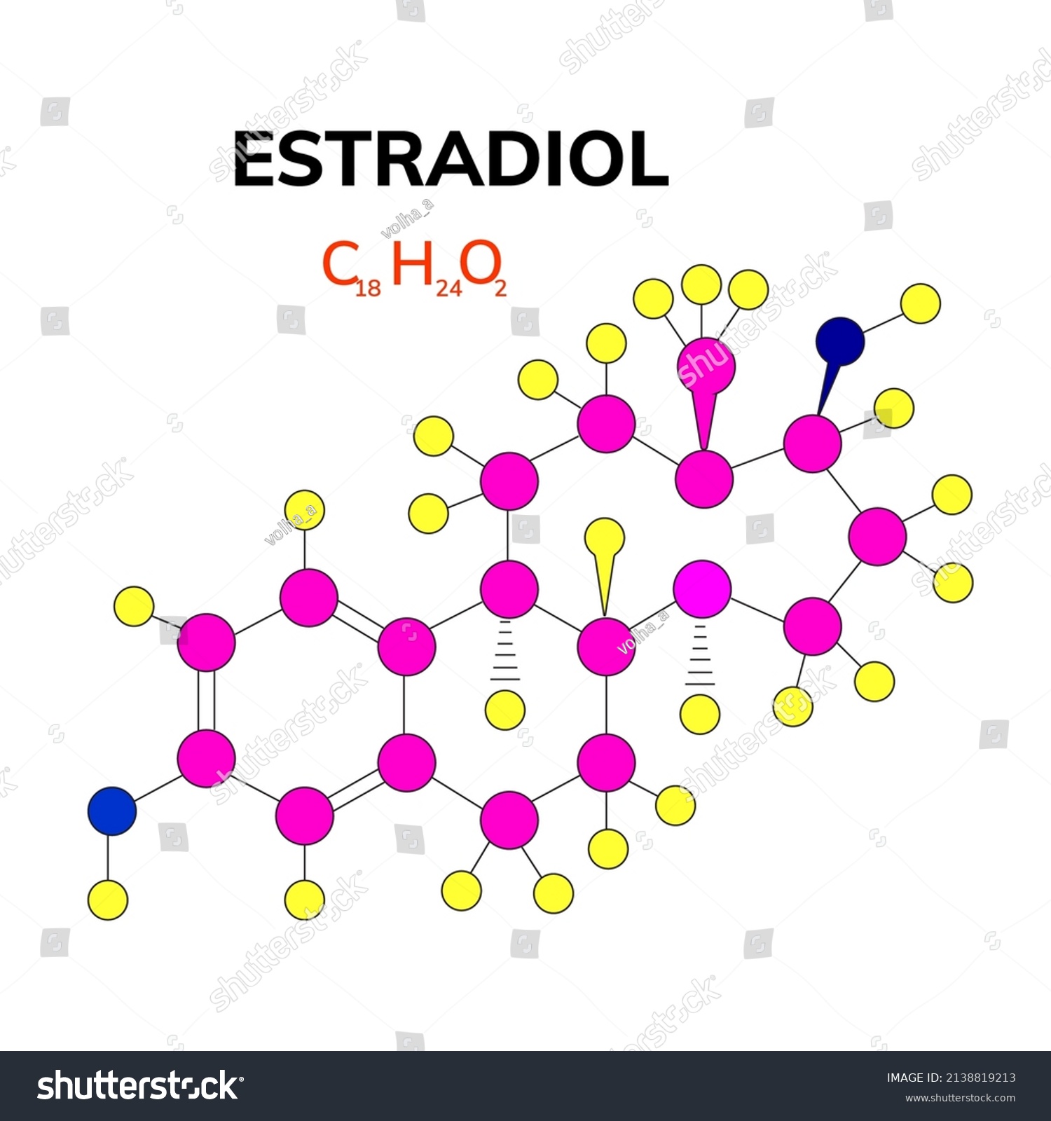 Estradiol Chemical Structure Woman Sex Hormone Stock Vector Royalty Free 2138819213 5249