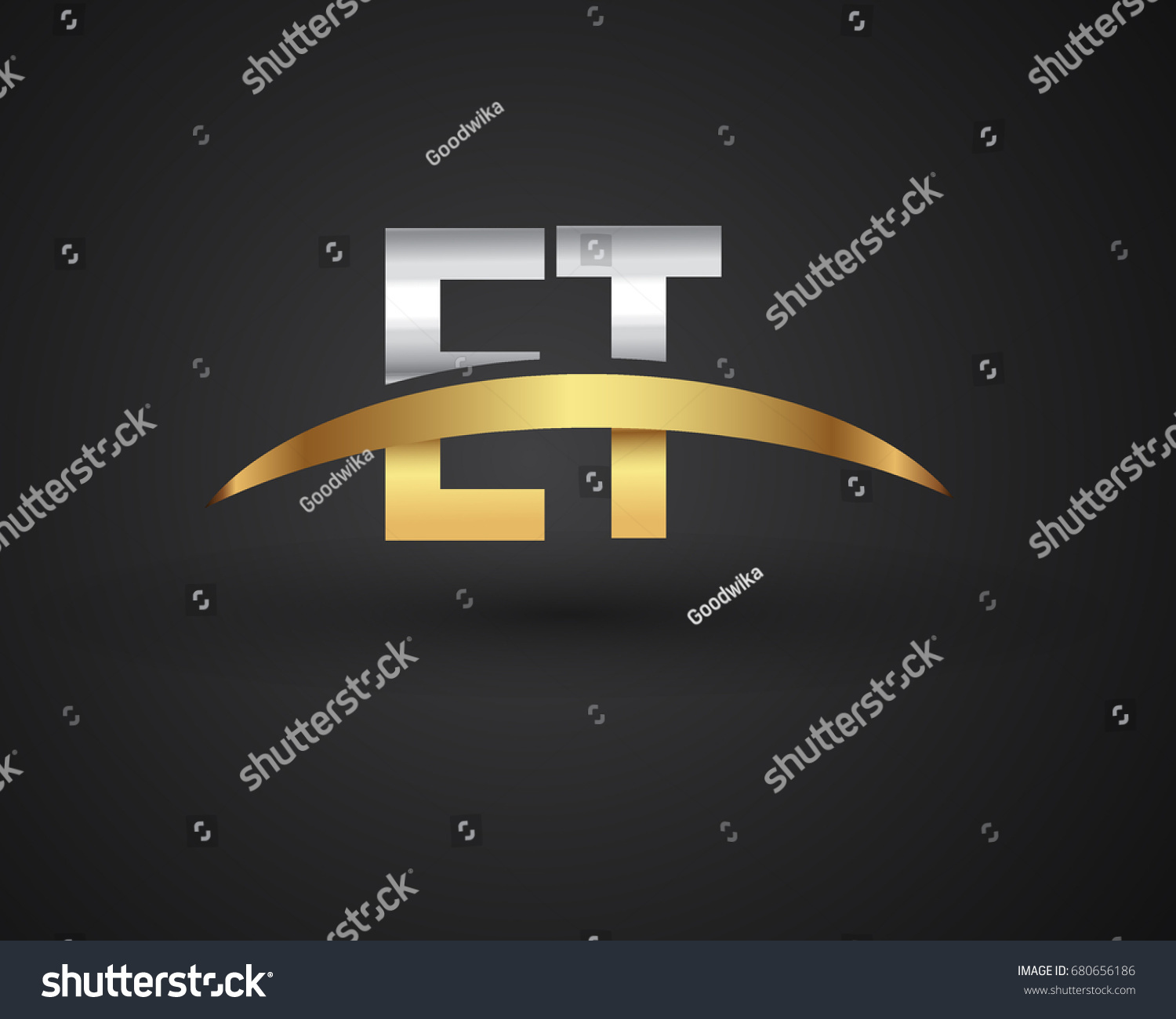 Et Initial Logo Company Name Colored Stock Vector (Royalty Free) 680656186