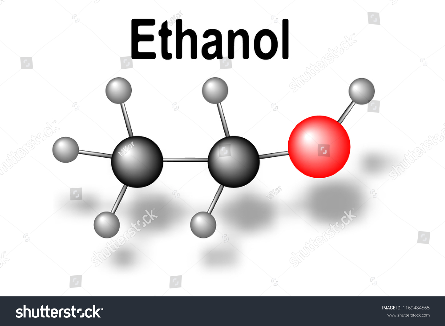 Ethanol Molecular Structure C2h6o Vector Illustration 库存矢量图（免版税