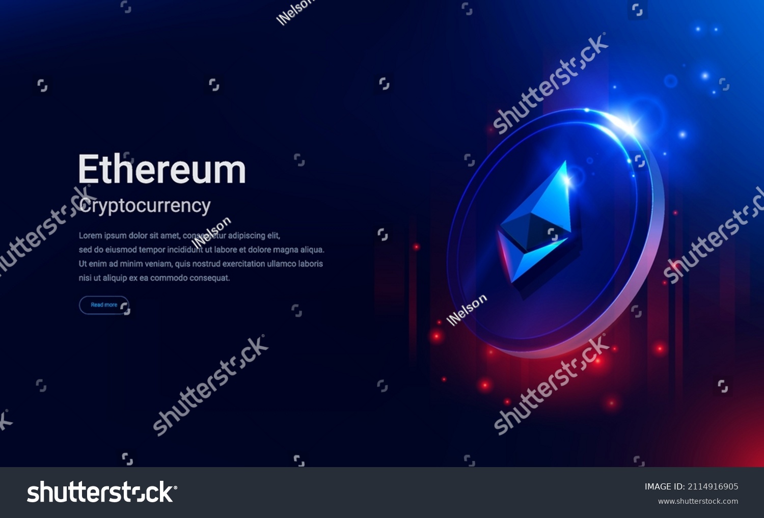 SVG of Ethereum digital banner currency. ETH cryptocurrency. Blockchain. Data transmission and processing. Digital Technologies. svg