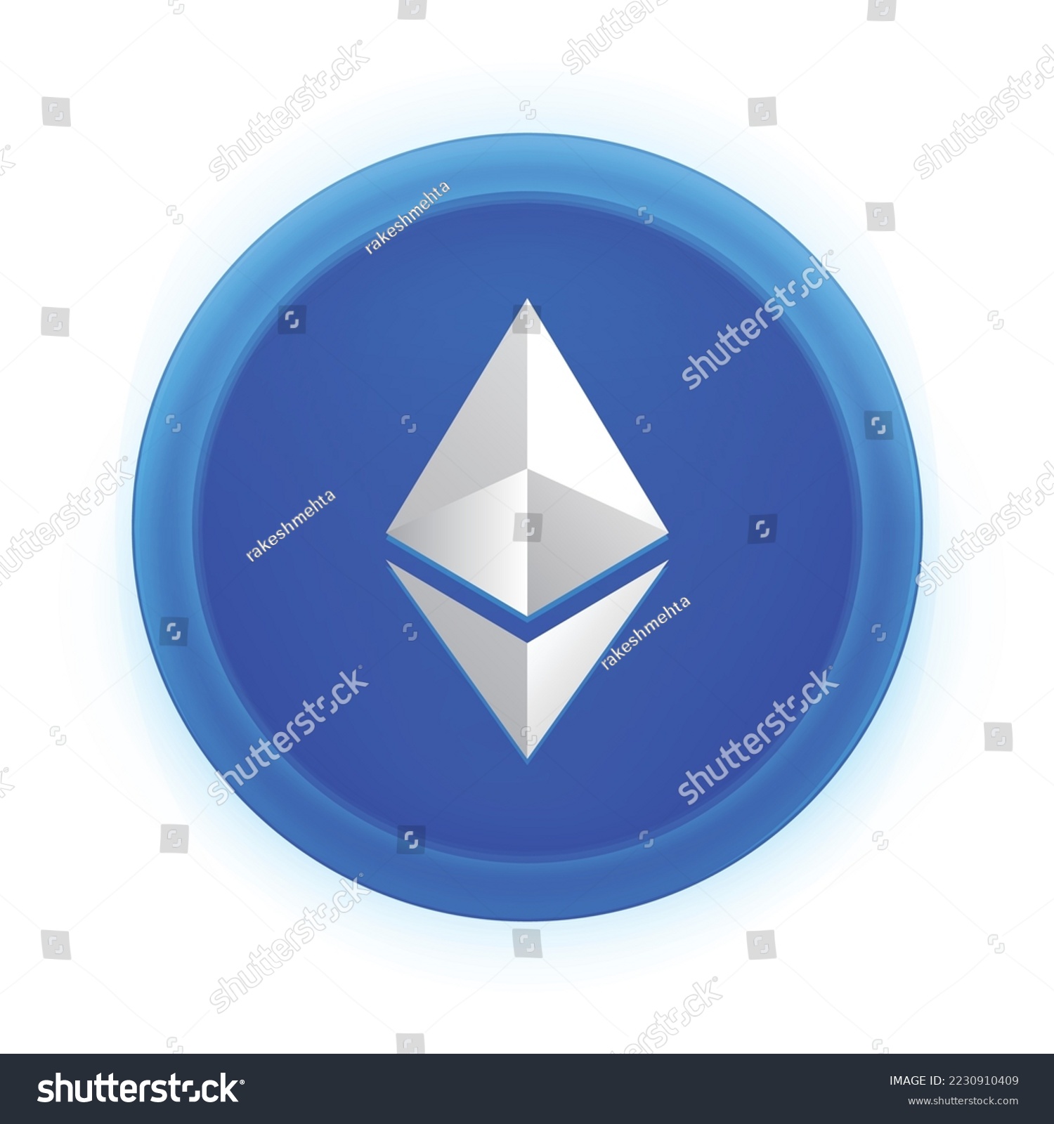 SVG of Ethereum (ETH)  crypto logo isolated on white background. ETH Cryptocurrency coin token vector  svg