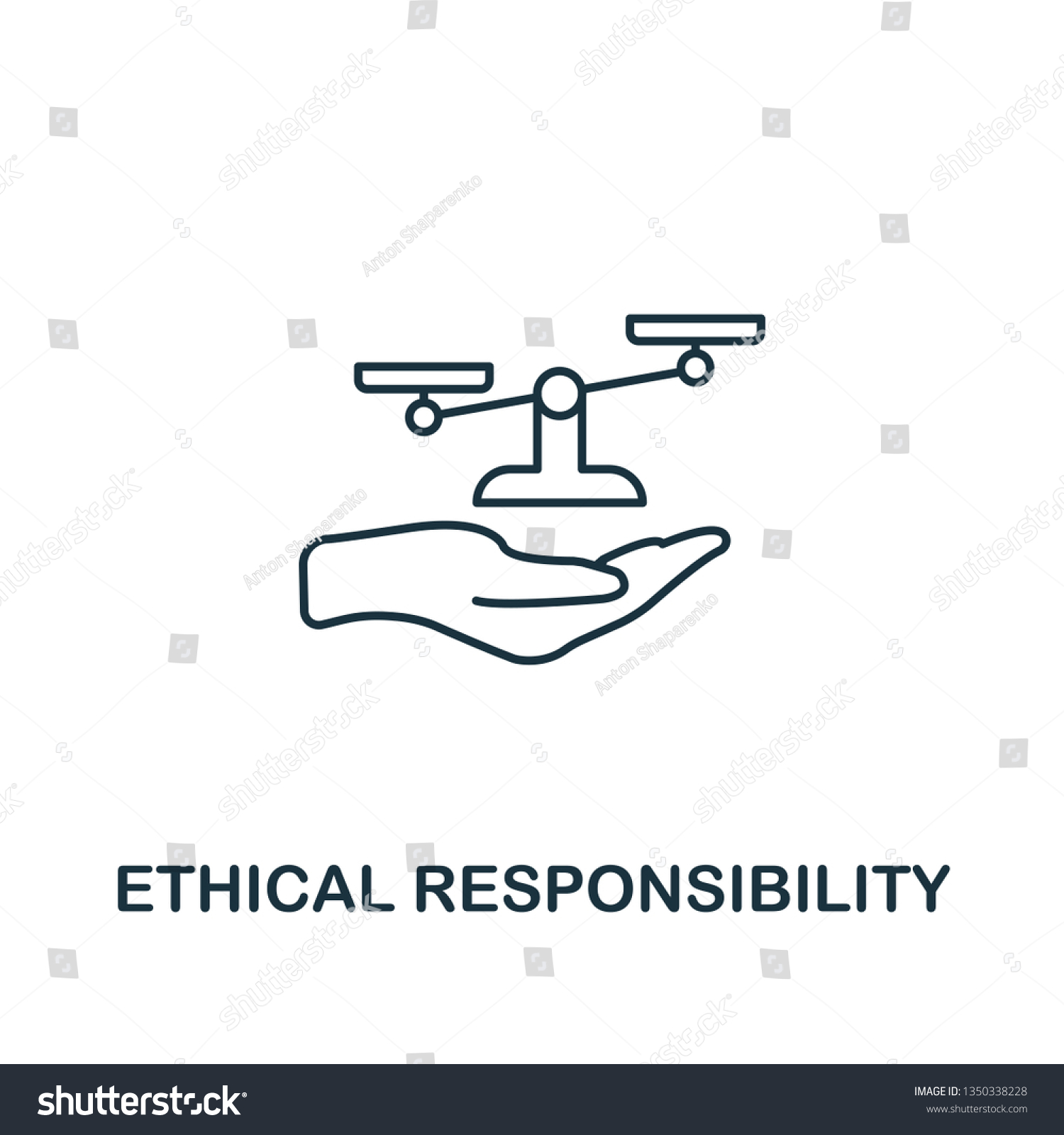 Ethical Responsibility Icon Thin Line Design Stock Vector Royalty Free Shutterstock
