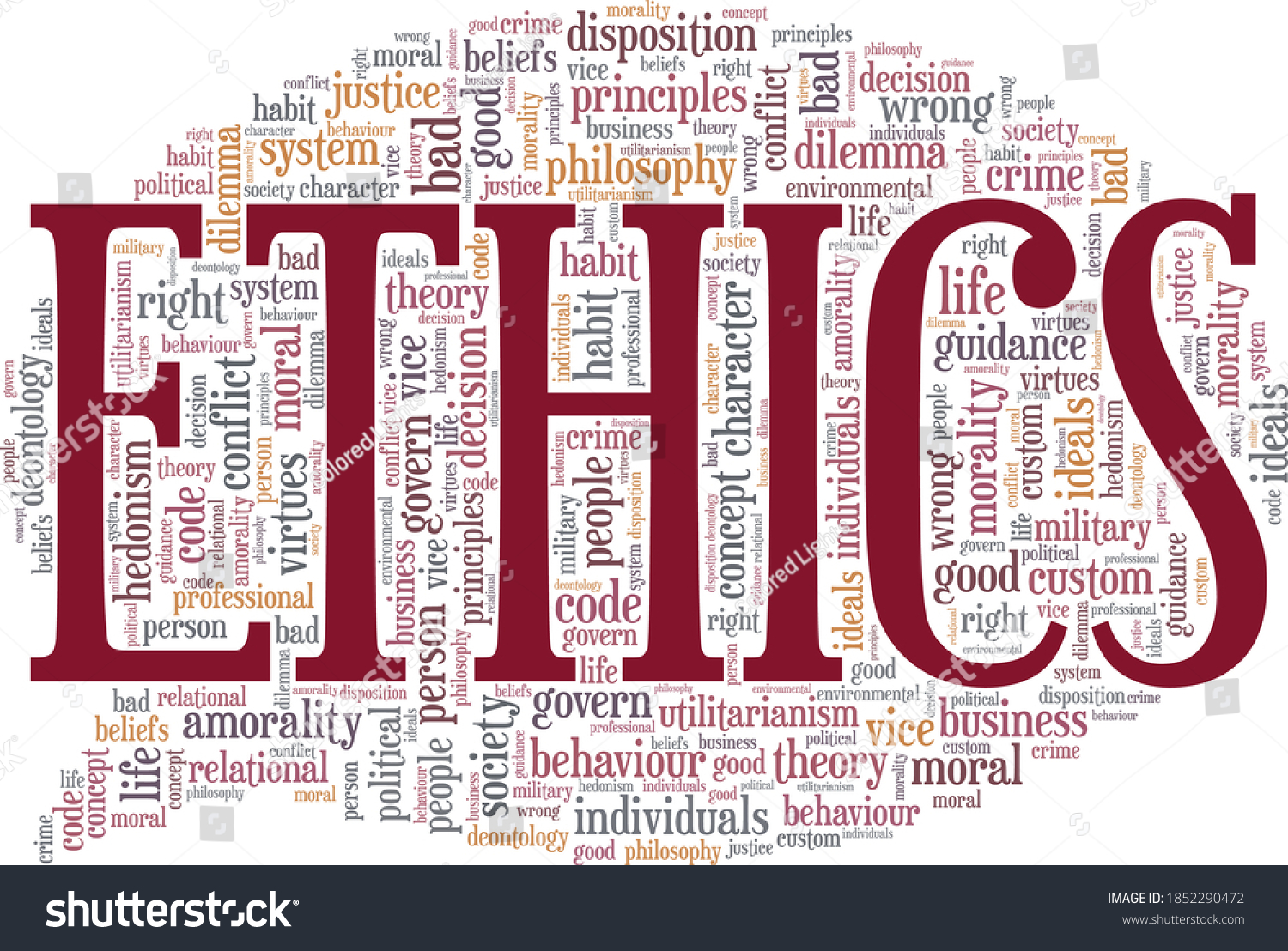 Ethics Vector Illustration Word Cloud Isolated Stock Vector Royalty