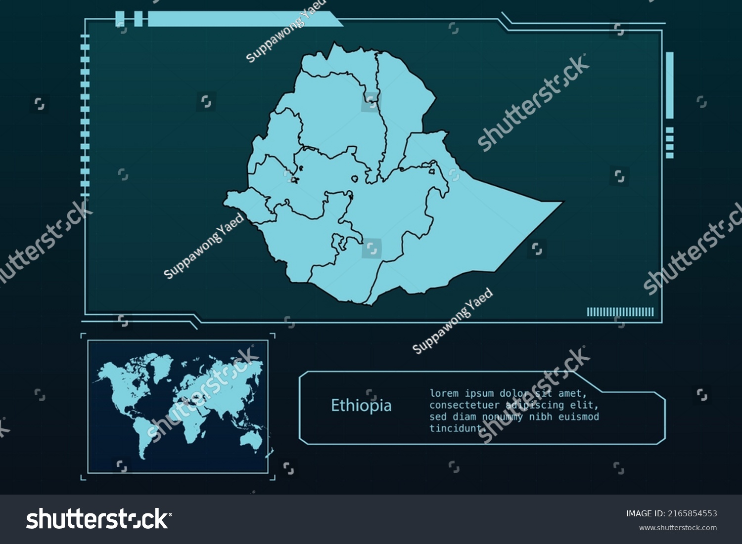 Ethiopia Map Futuristic Infographic Map Element Stock Vector Royalty   Stock Vector Ethiopia Map Futuristic Infographic Map Element Collection Background 2165854553 