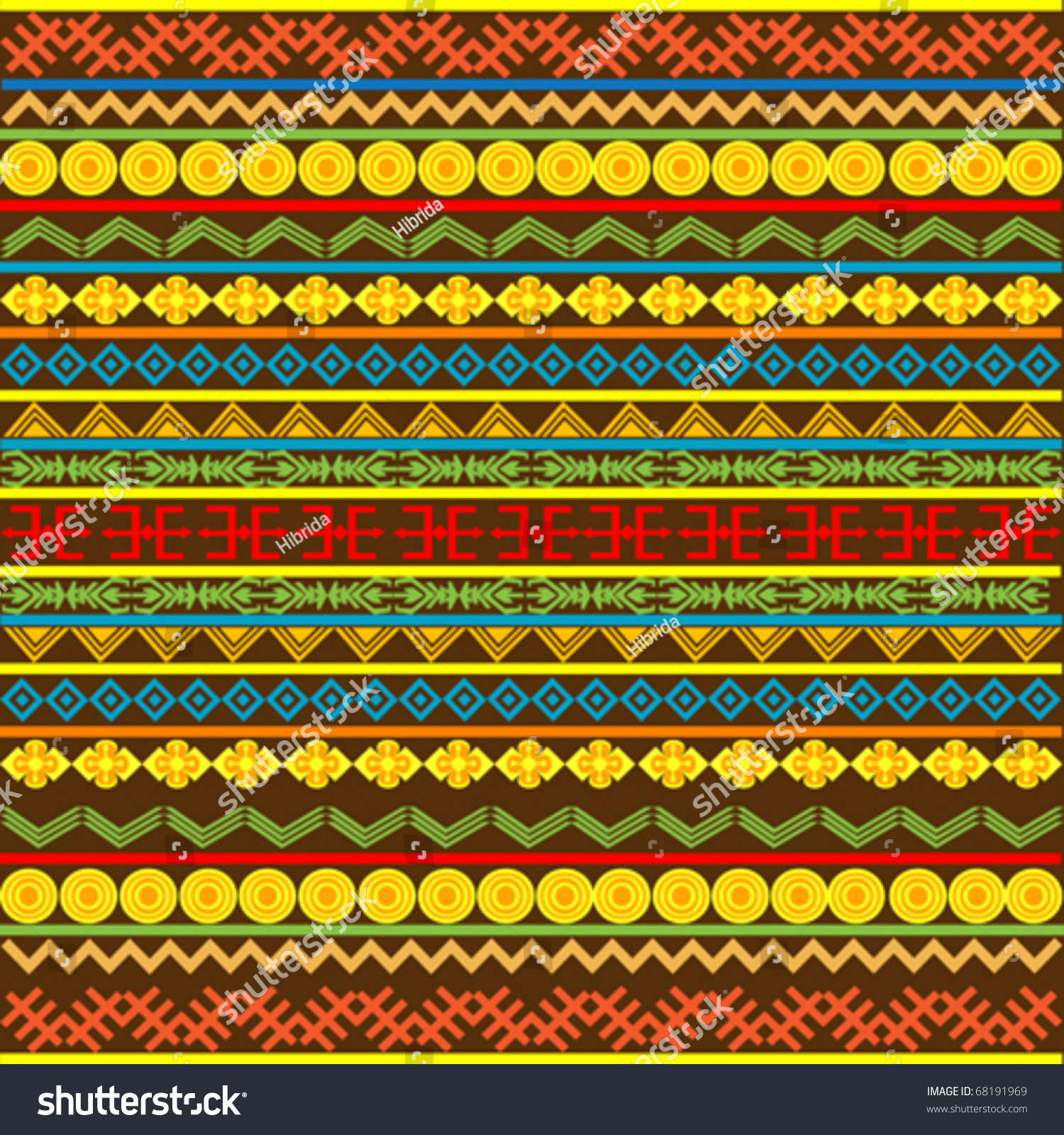 Ethnic African Pattern With Multicolored Motifs Stock Vector ...