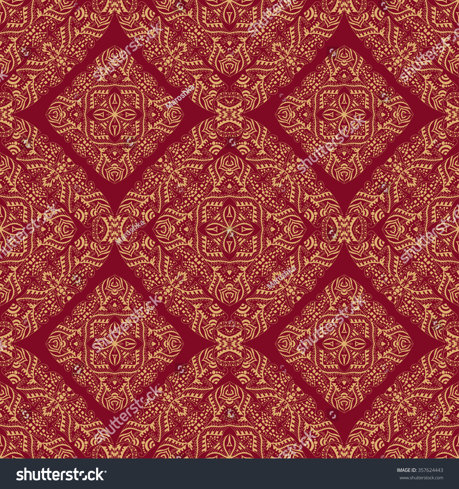 Ethnic Bohemian Seamless Pattern. Endless Texture With Stylized ...