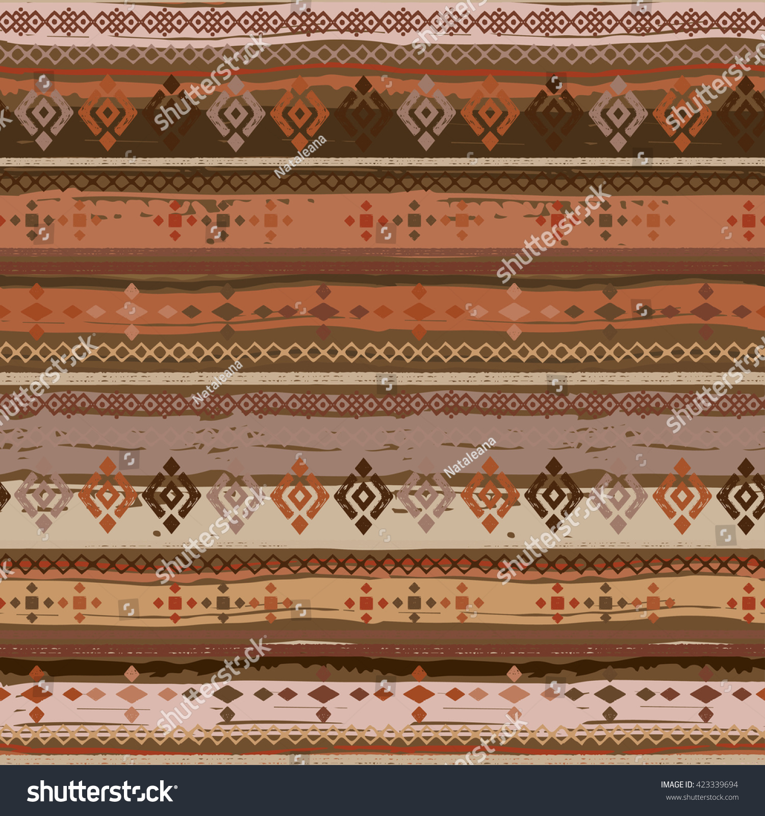 Ethnic Boho Seamless Pattern Tribal Art Stock Vector Royalty Free