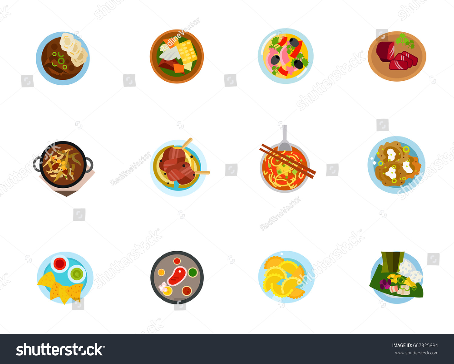 SVG of Ethnic cuisine icon set svg