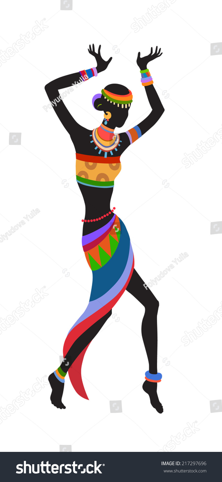 Ethnic Dance African Woman Stock Vector Illustration 217297696 ...