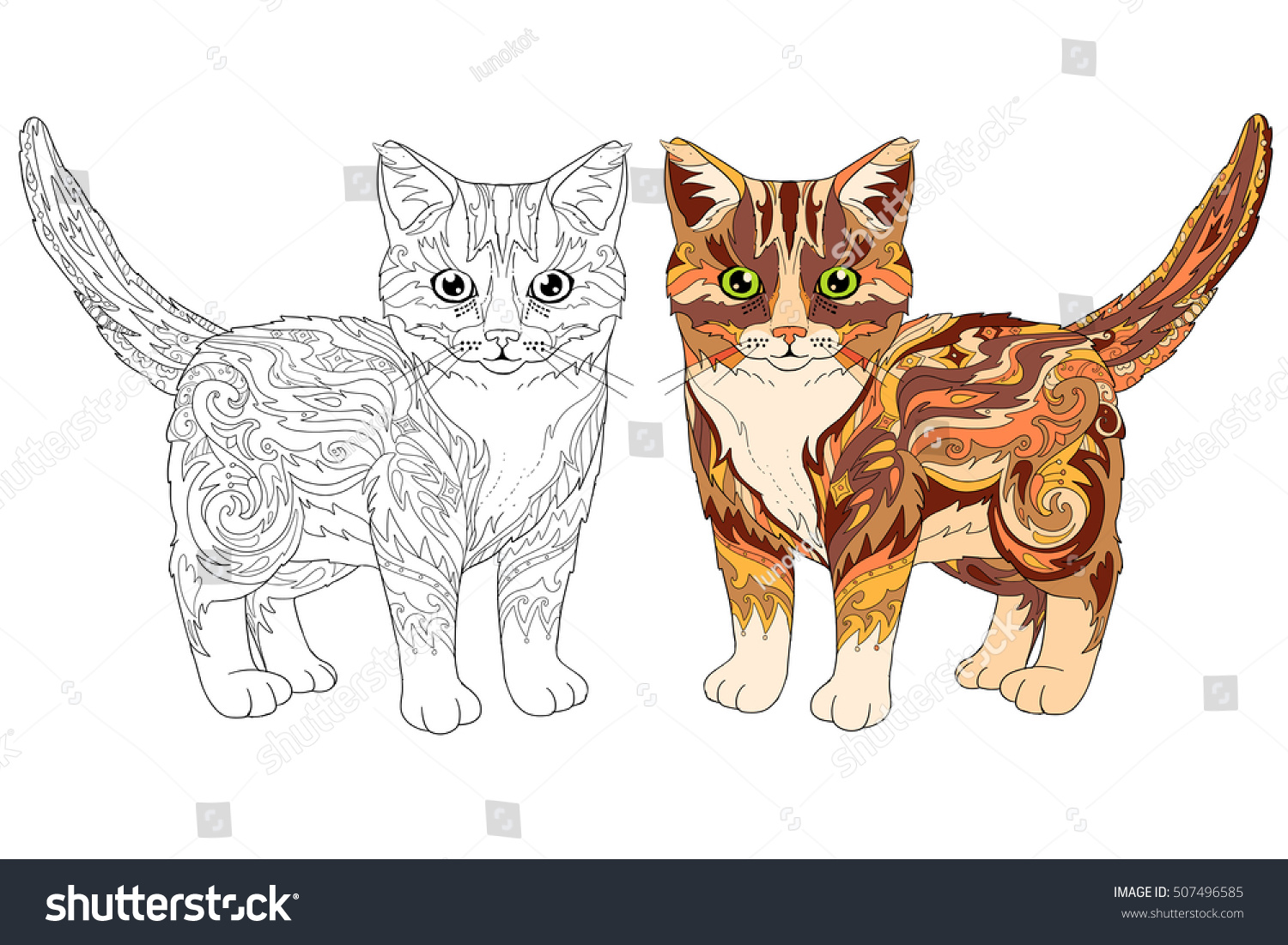 Coloring Pages: Cat And Kittens Coloring Book