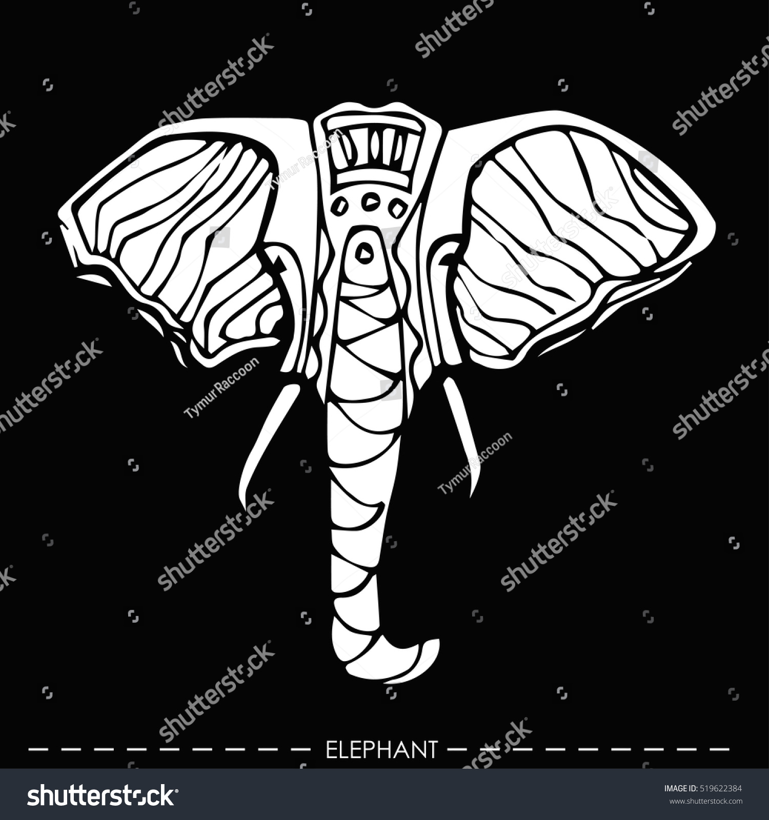 Ethnic Elephant Greeting Beautiful Card Elephant Stock Vector Royalty Free 519622384 