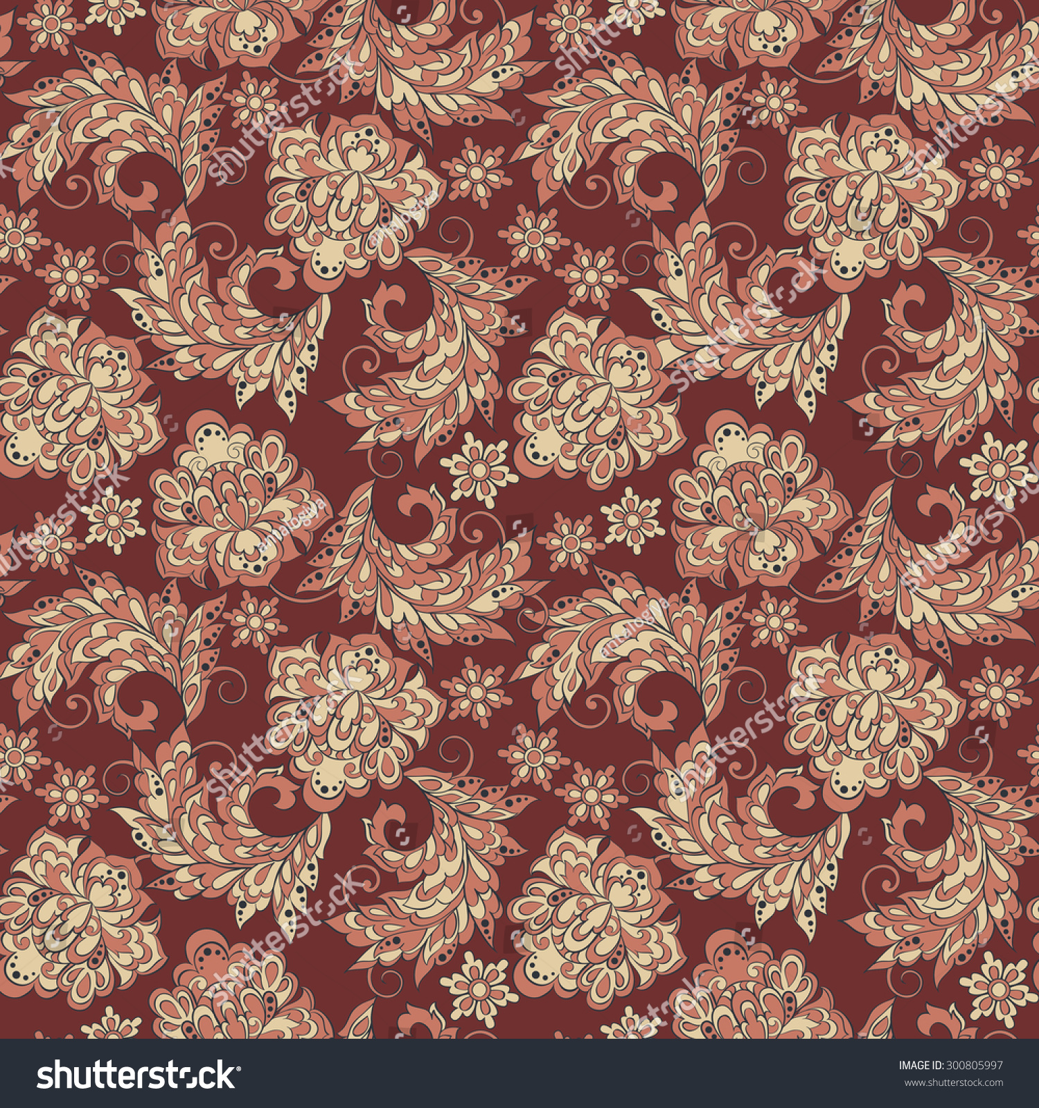 Ethnic Floral Seamless Pattern Folkloric Batik Stock Vector Royalty Folkloric Batik vector ornament
