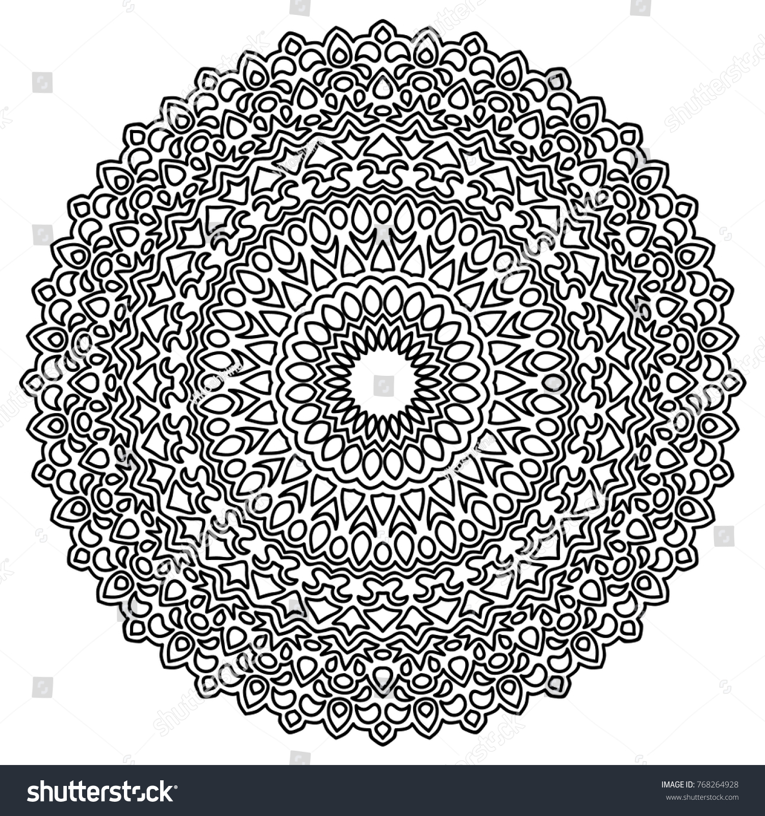 Ethnic Mandala Adult Coloring Book Black Stock Vector Royalty Free Ethnic Mandala for Adult Coloring Book Black and White Round Pattern in Indian Style