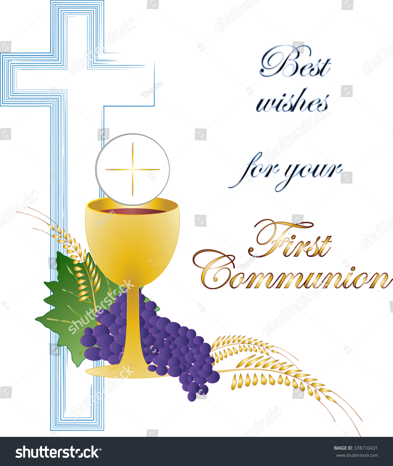 Eucharist Symbol Bread Wine Chalice Host Stock Vector (Royalty Free ...