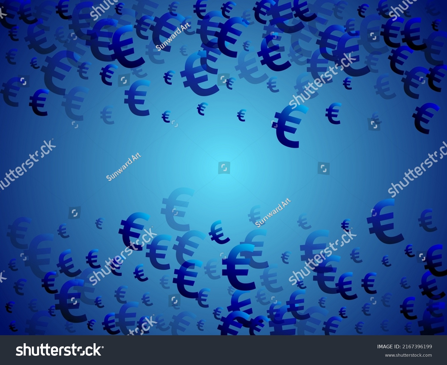 Euro Blue Signs Flying Currency Vector Stock Vector (Royalty Free ...