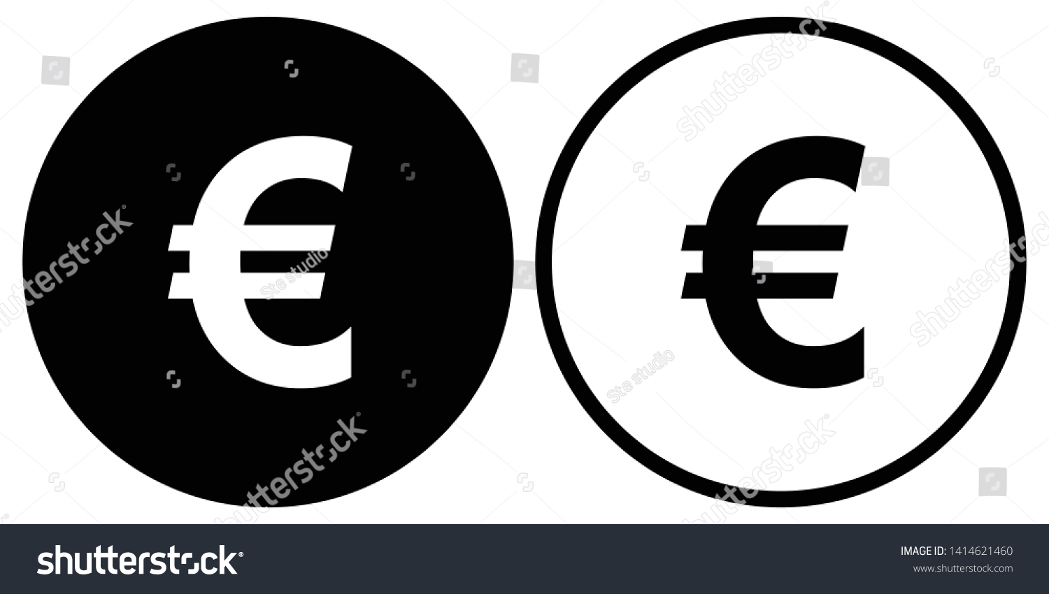 euro icon black vector illustration stock vector royalty free 1414621460 shutterstock