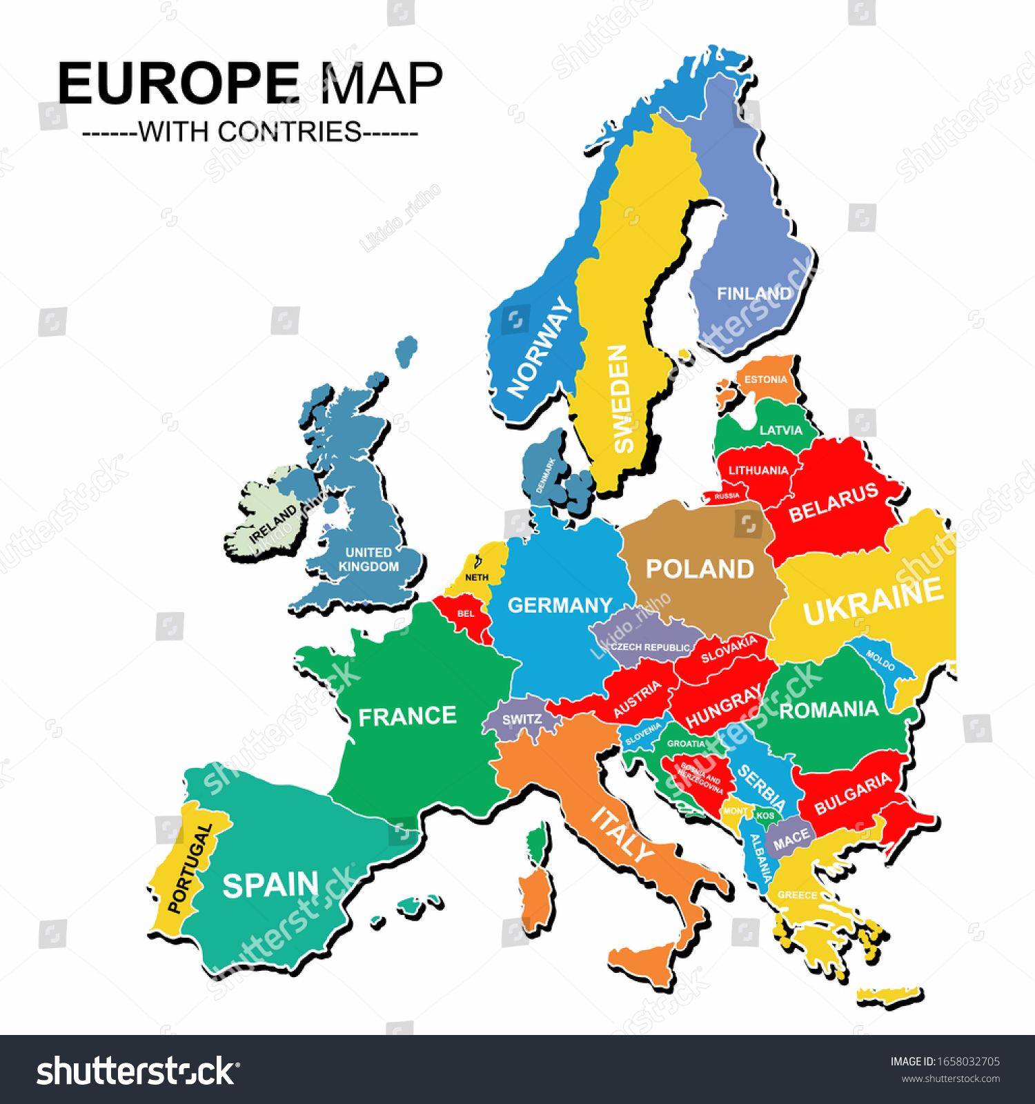 Color Map Of Europe 8464