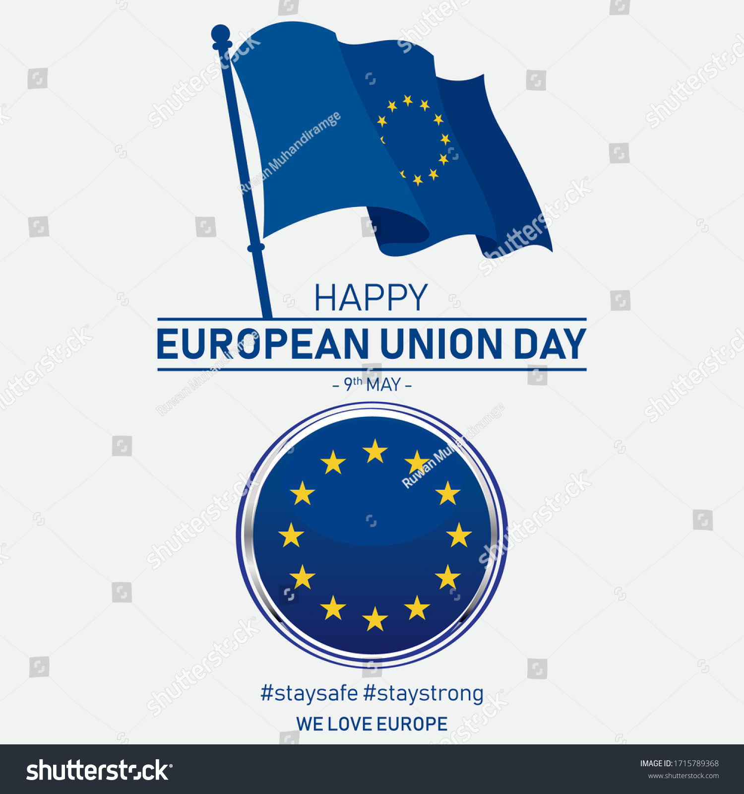 Europe Day Happy European Union Day Stock Vector (Royalty Free ...