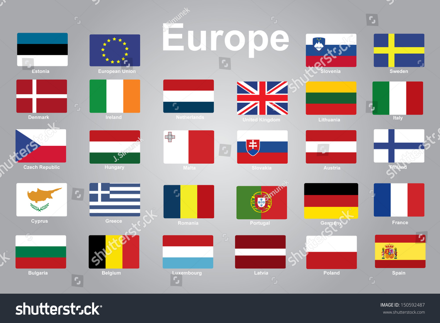 Europe Flags Stock Vector 150592487 - Shutterstock