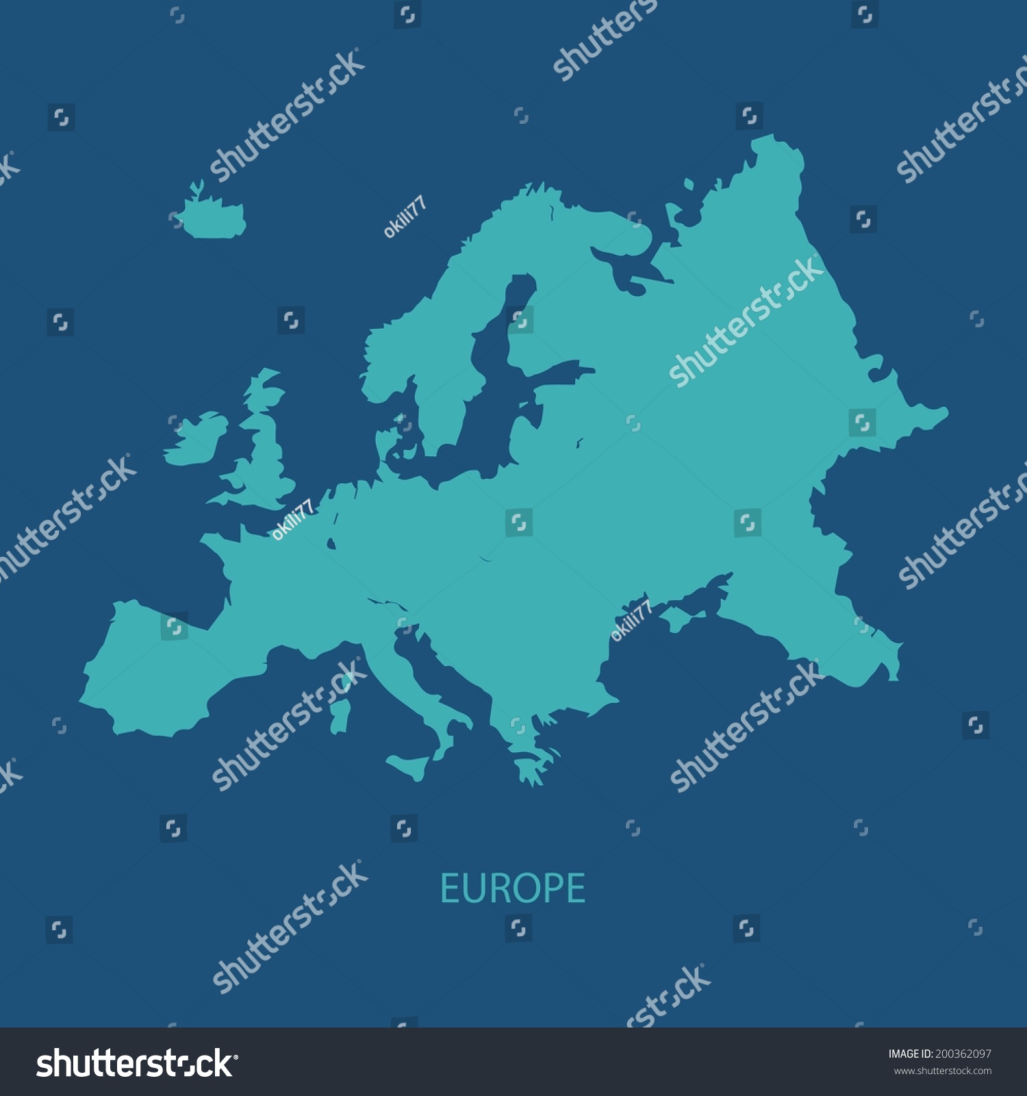 Europe Map Stock Vector Illustration 200362097 : Shutterstock