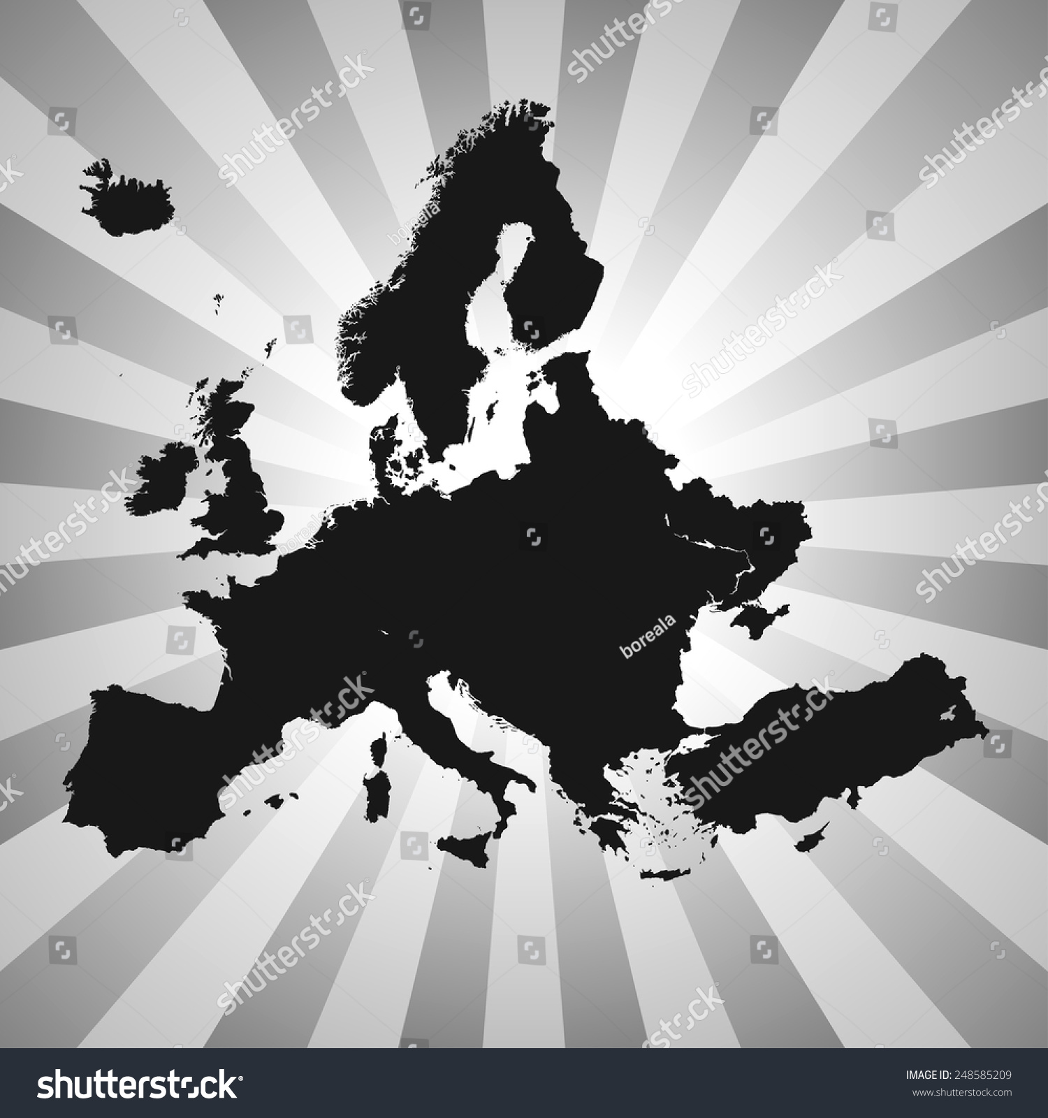 Europe Map Stock Vector (Royalty Free) 248585209