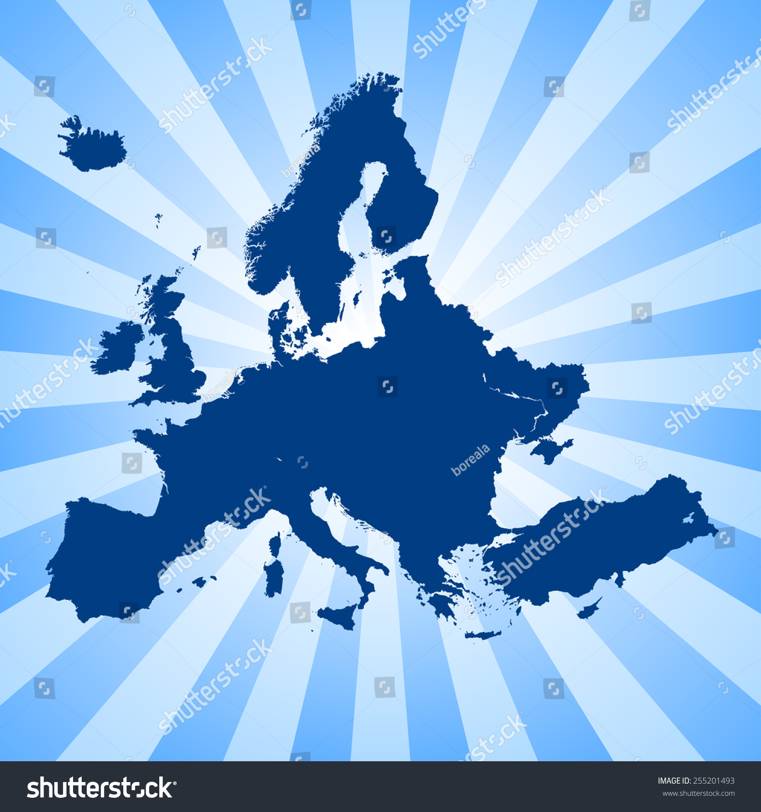 Europe Map Stock Vector (Royalty Free) 255201493 | Shutterstock