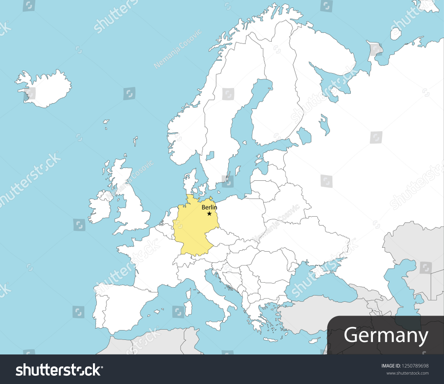 SVG of europe map, germany, capital berlin  svg
