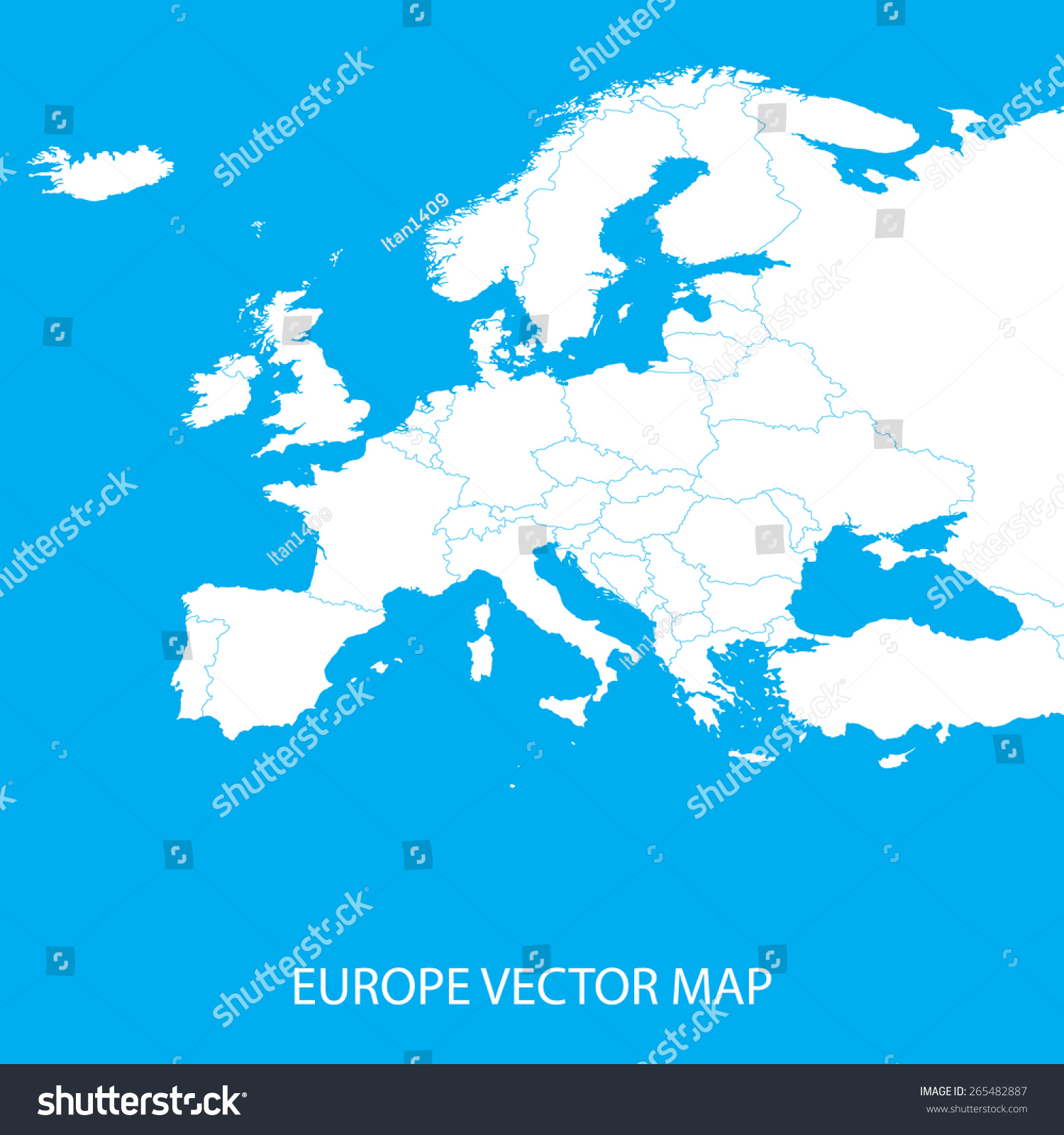 Europe Political Map Vetor Stock Livre De Direitos 265482887