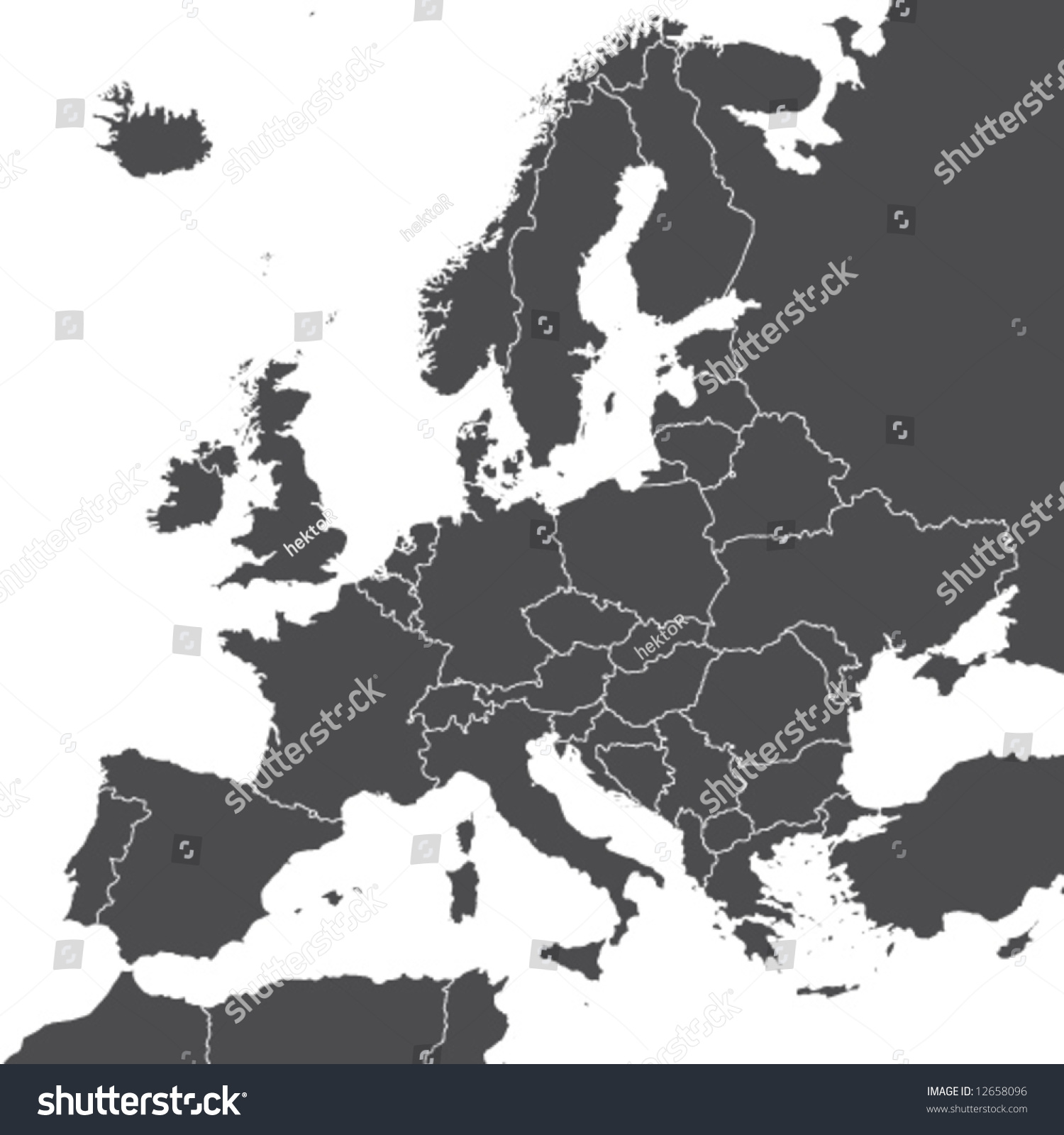 Europe Vector Map Stock Vector - Stock Vector Europe Vector Map 12658096