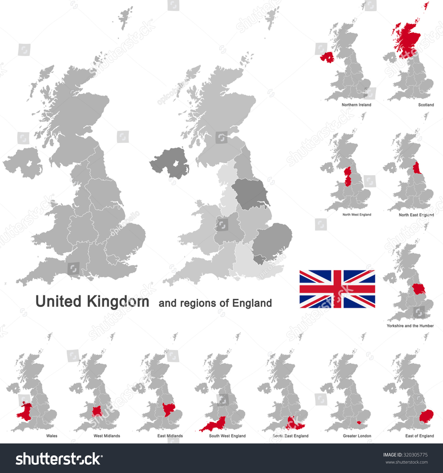 SVG of european country United Kingdom and regions of England svg