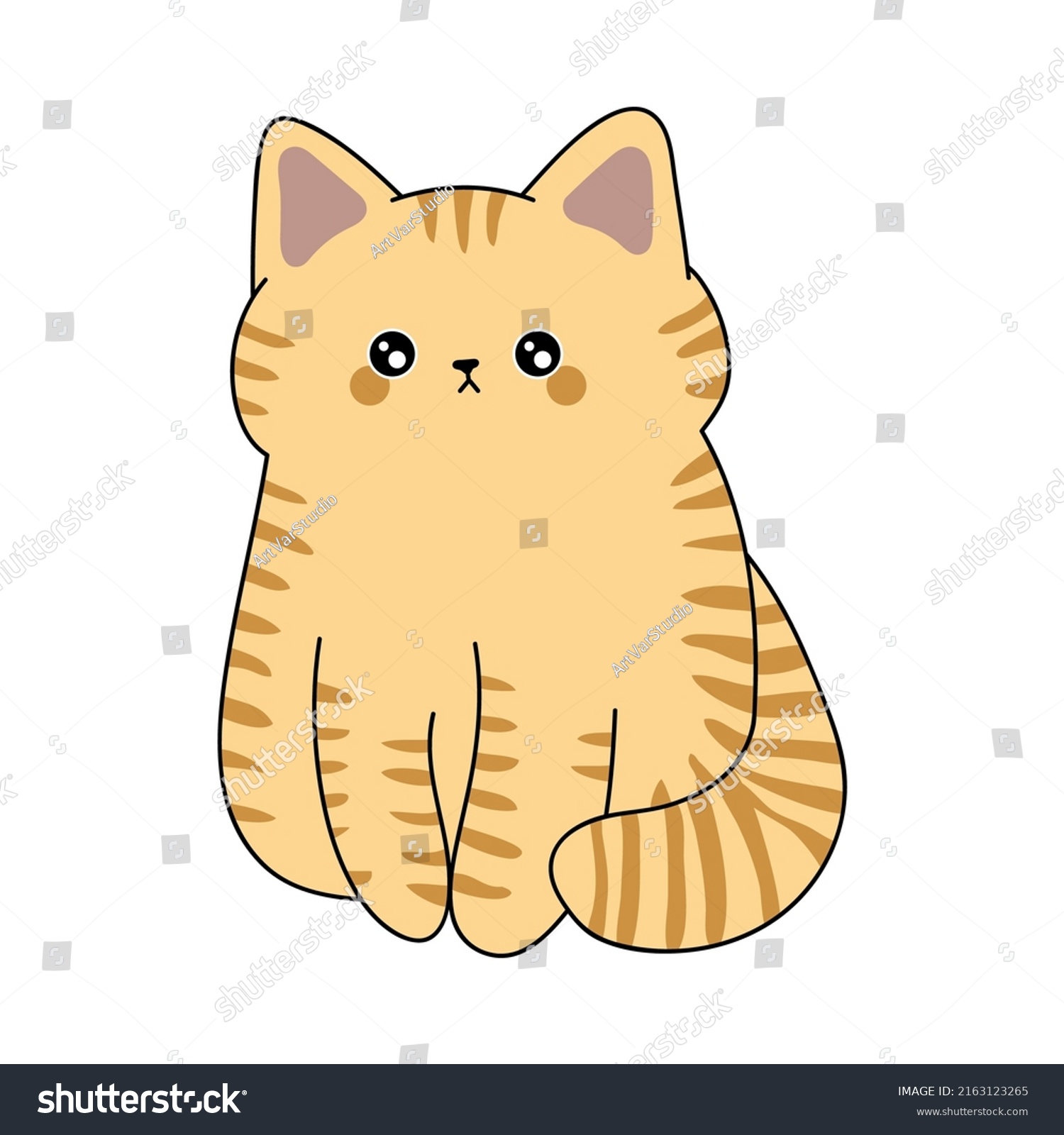 SVG of European shorthair cat illustration. Vector illustration of a cute kitten. Cute little illustration of cat for kids, baby book, fairy tales, covers, baby shower invitation, textile t-shirt. svg