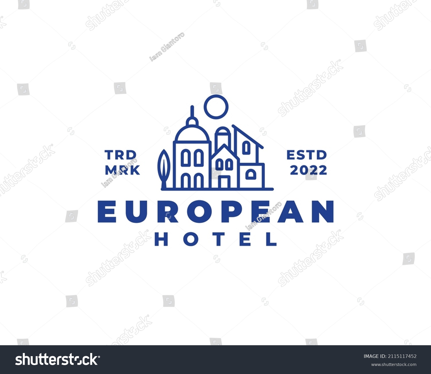 European Style Building Logo Concept Vector Stock Vector (Royalty Free ...