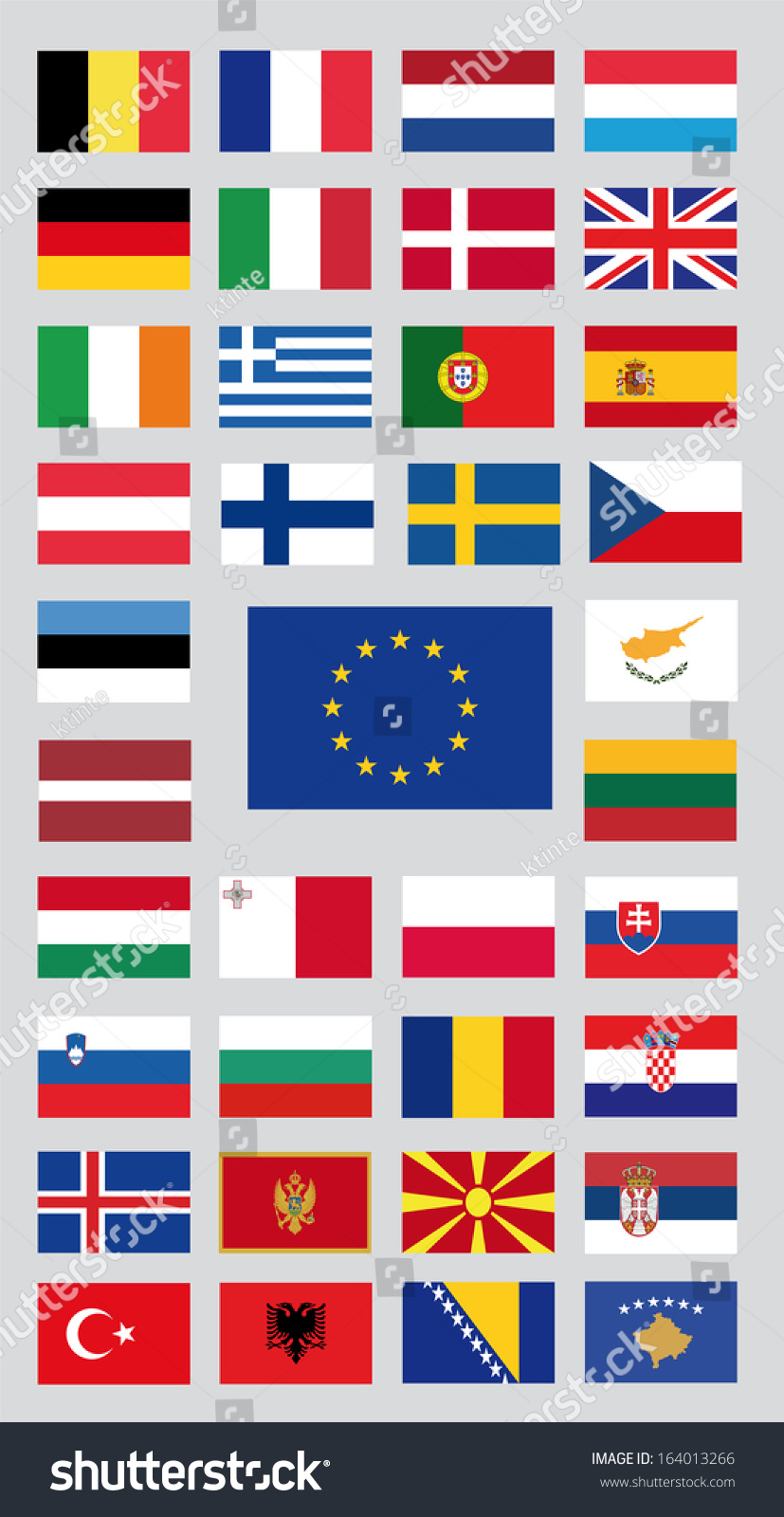 European Union Countries Candidate Countries Stock Vector 164013266 ...