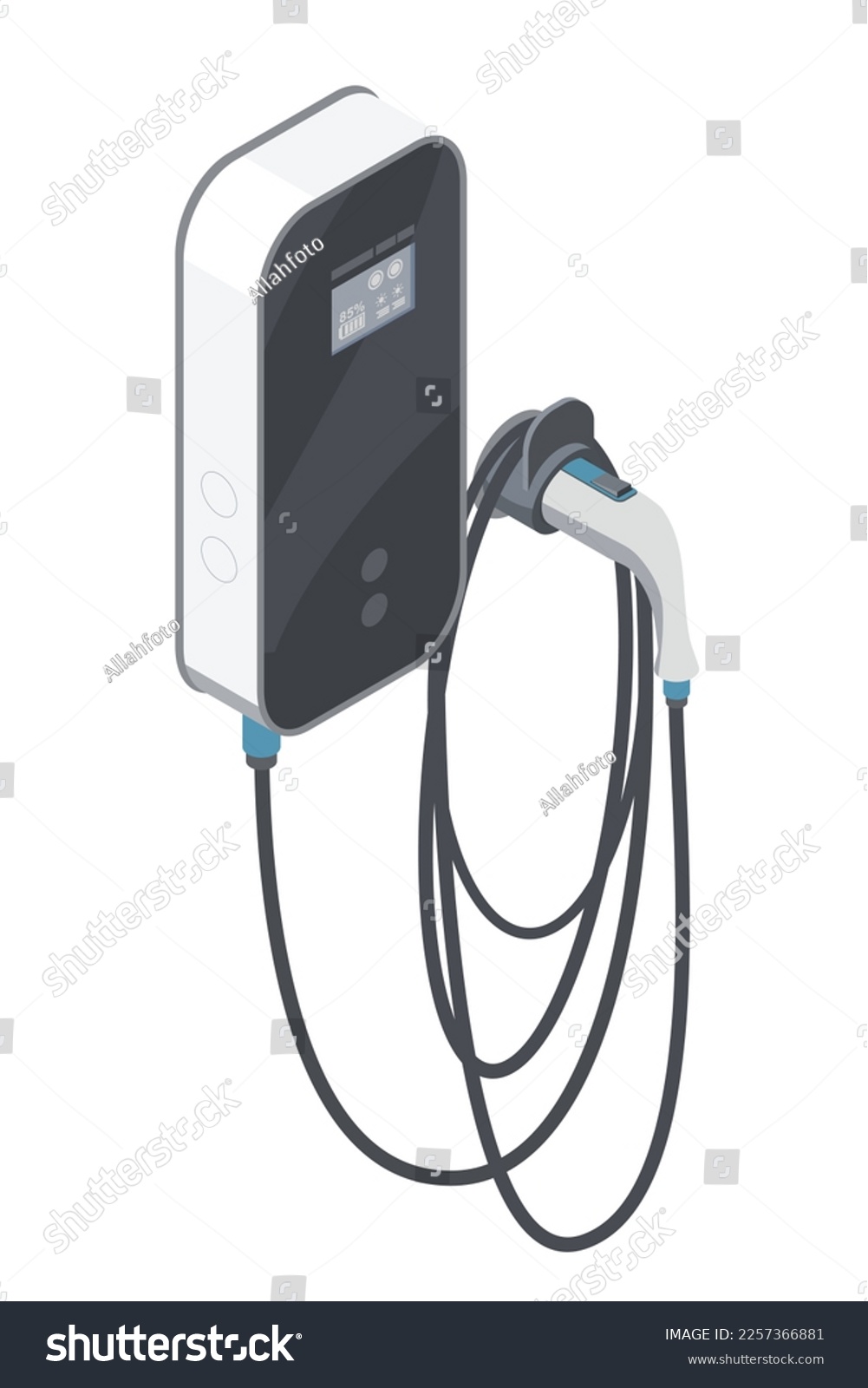 SVG of EV Car Charger Home installation isometric Concept isolated illustration cartoon vector svg
