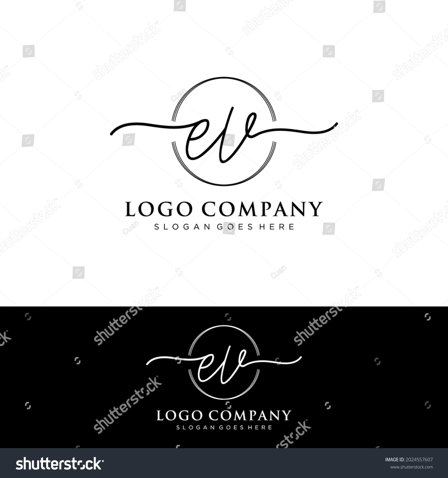 Ev Initial Letters Handwriting Signature Logo Stock Vector (Royalty ...