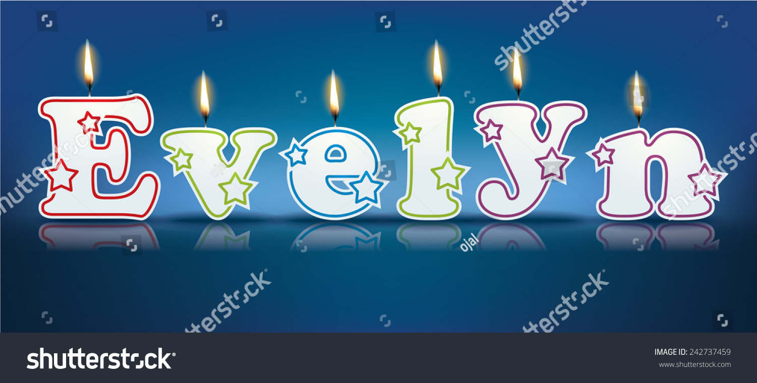 SVG of EVELYN written with burning candles - vector illustration svg