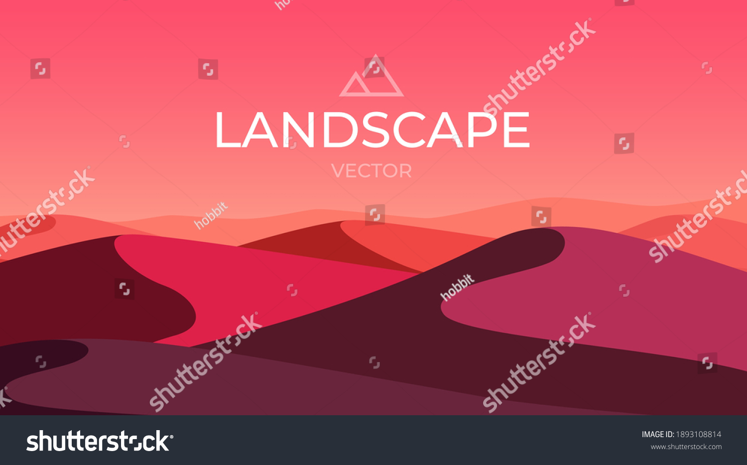 SVG of Evening Desert landscape. Sand dunes. Nature background. Vector illustration svg