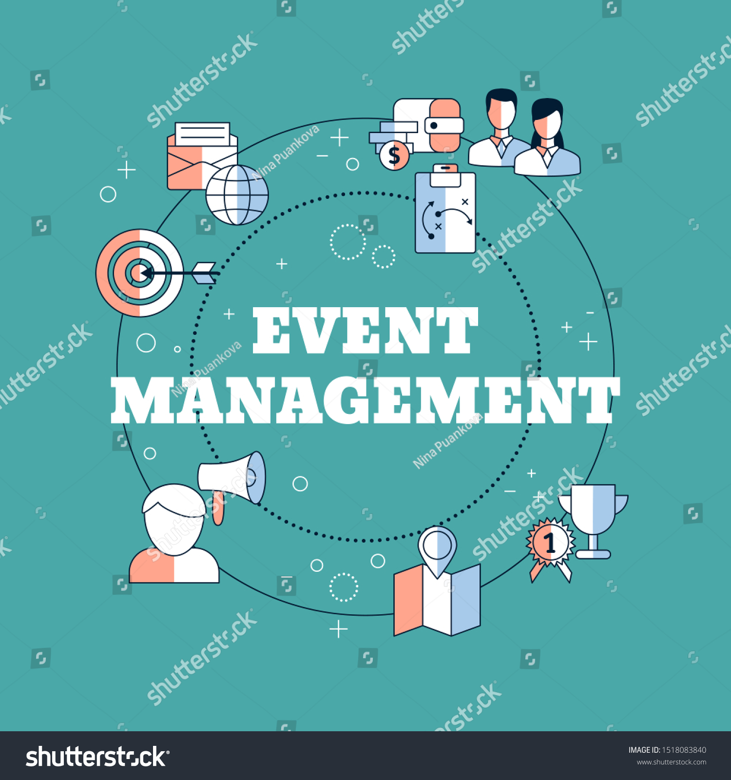 Event Management Concept Icons Vector Illustration: Vector De Stock ...