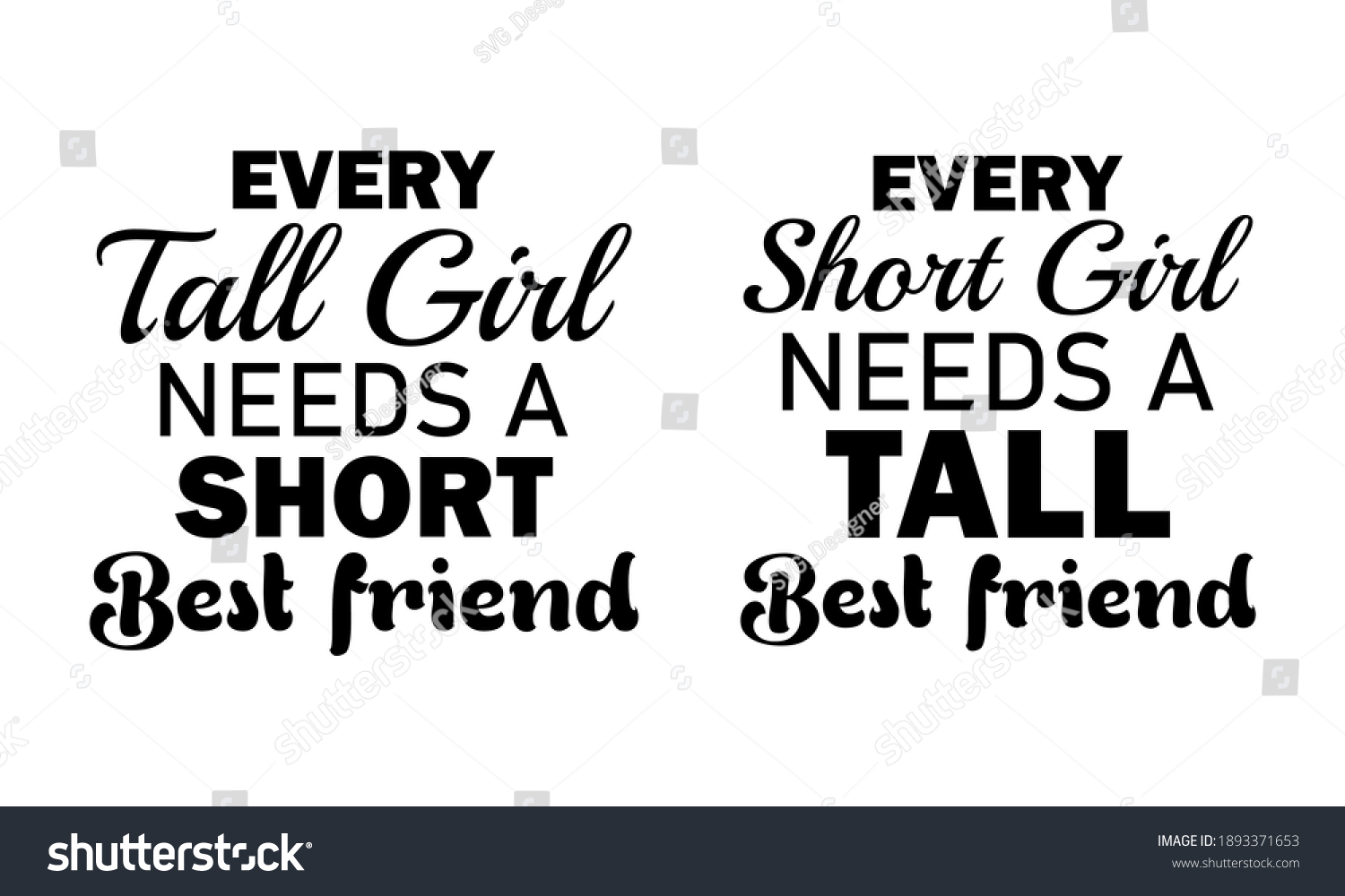 Download Every Tall Girl Needs Short Short Stock Vector Royalty Free 1893371653