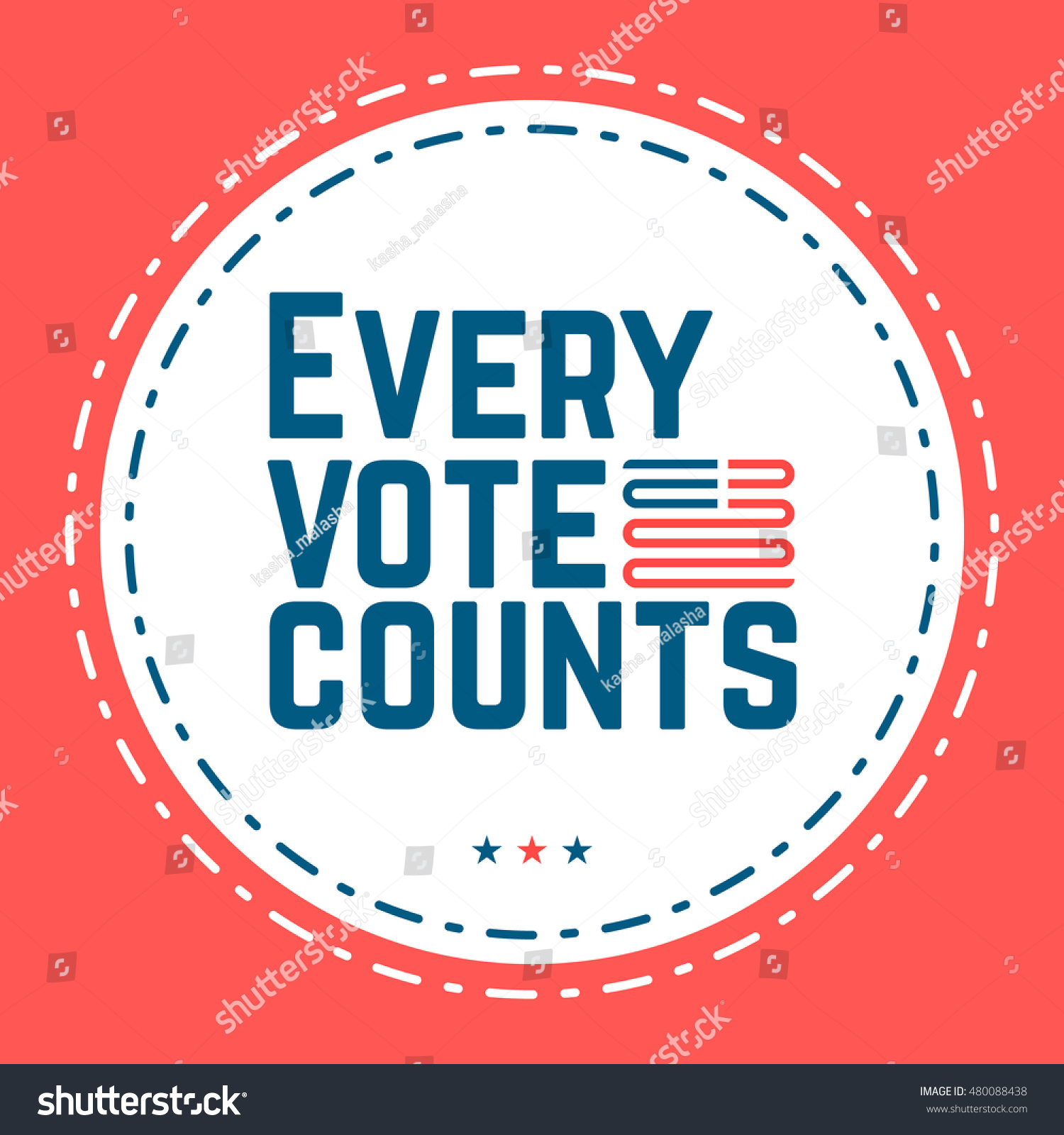 Every Vote Counts Typographic Quote About Stock Vector (Royalty Free ...