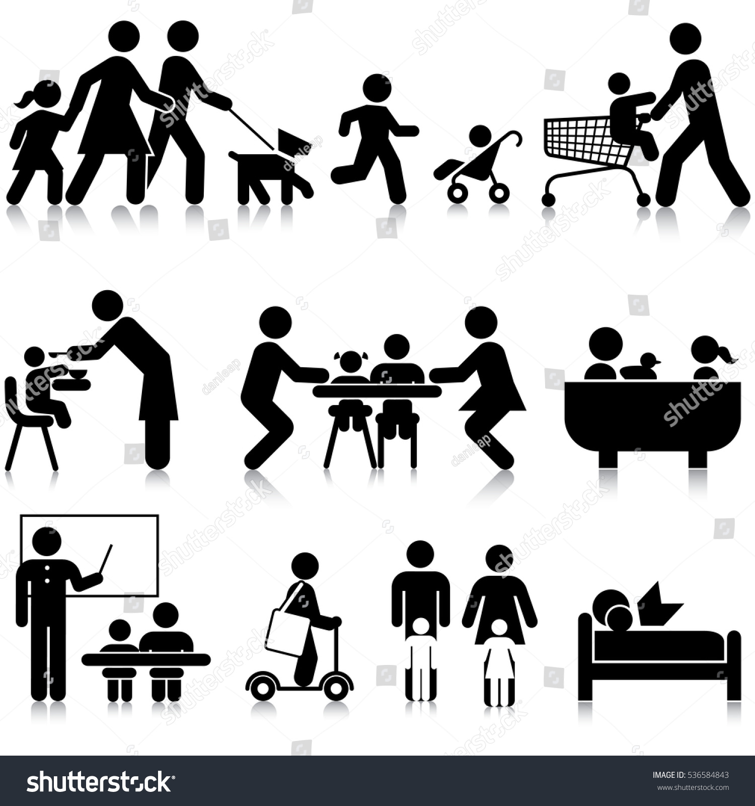 Everyday Family Info Graphic Resource Icon Stock Vector 536584843 ...