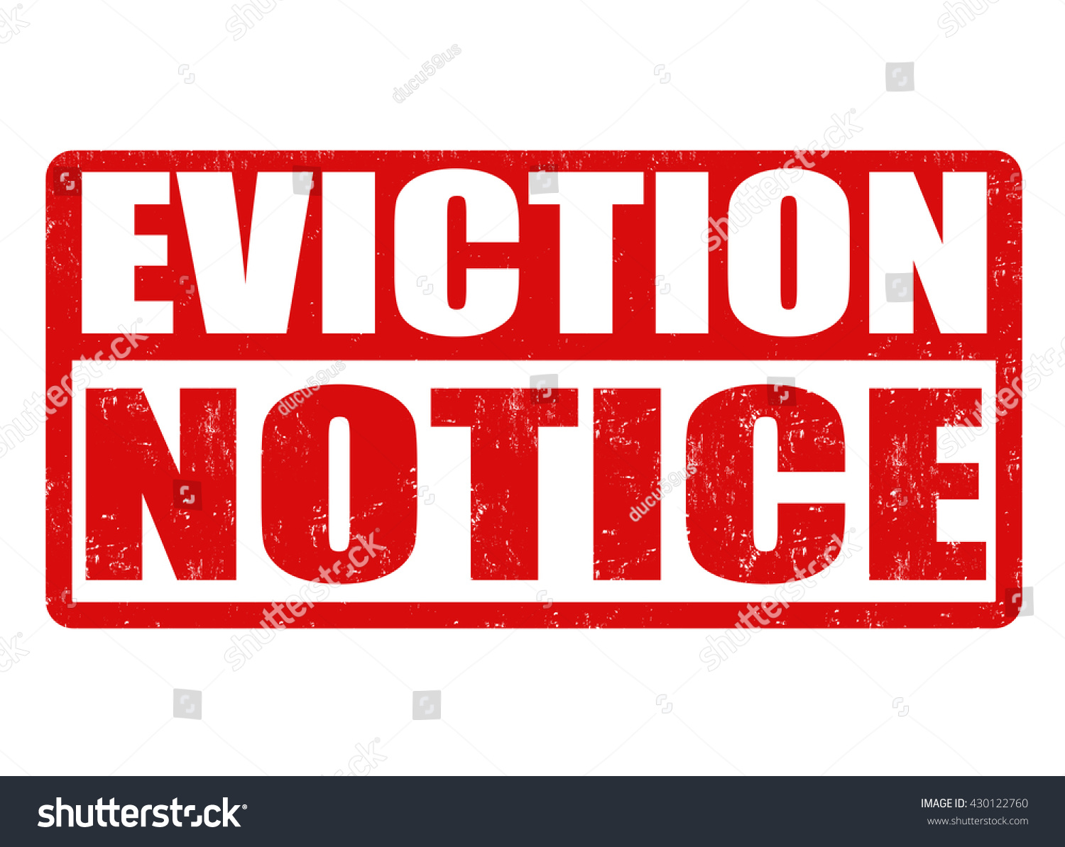 Eviction Notice Grunge Rubber Stamp On Stock Vector 430122760 ...