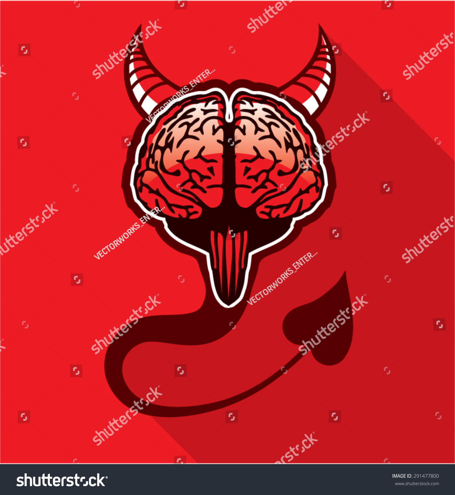 Evil Brain Vector Art Stock Vector 291477800 - Shutterstock