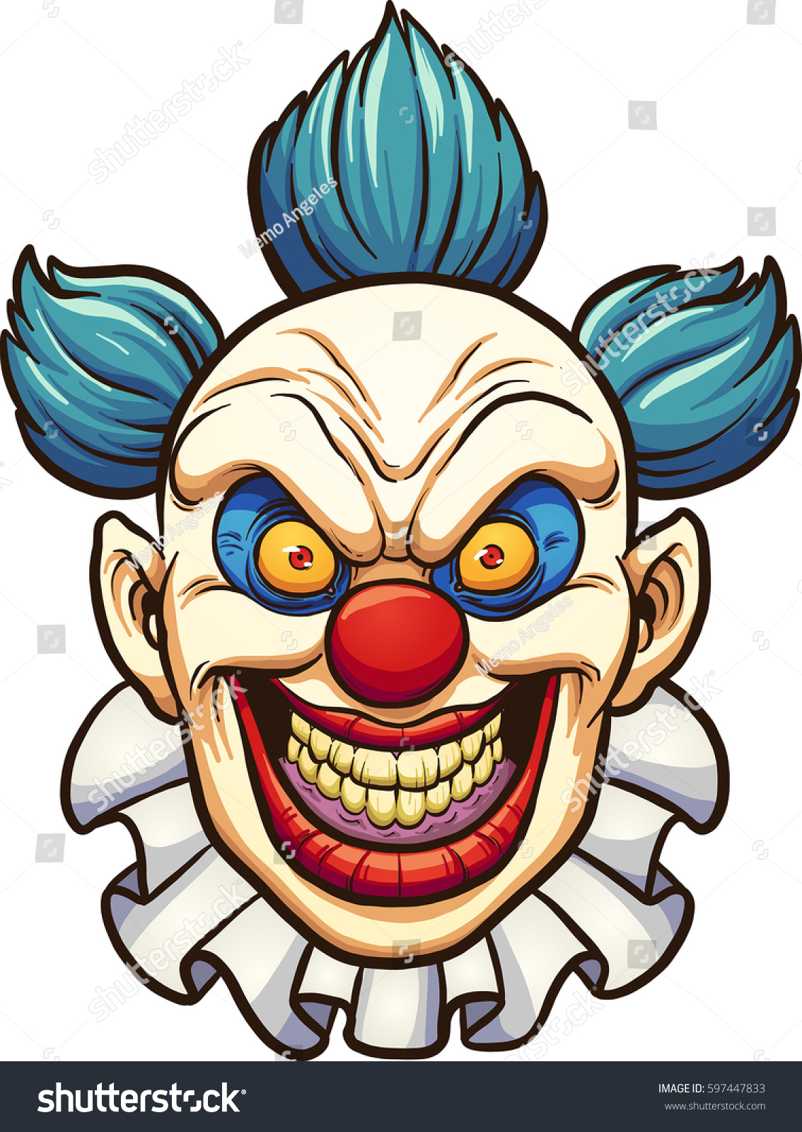 Evil Cartoon Clown Vector Clip Art Stock Vector (Royalty Free ...